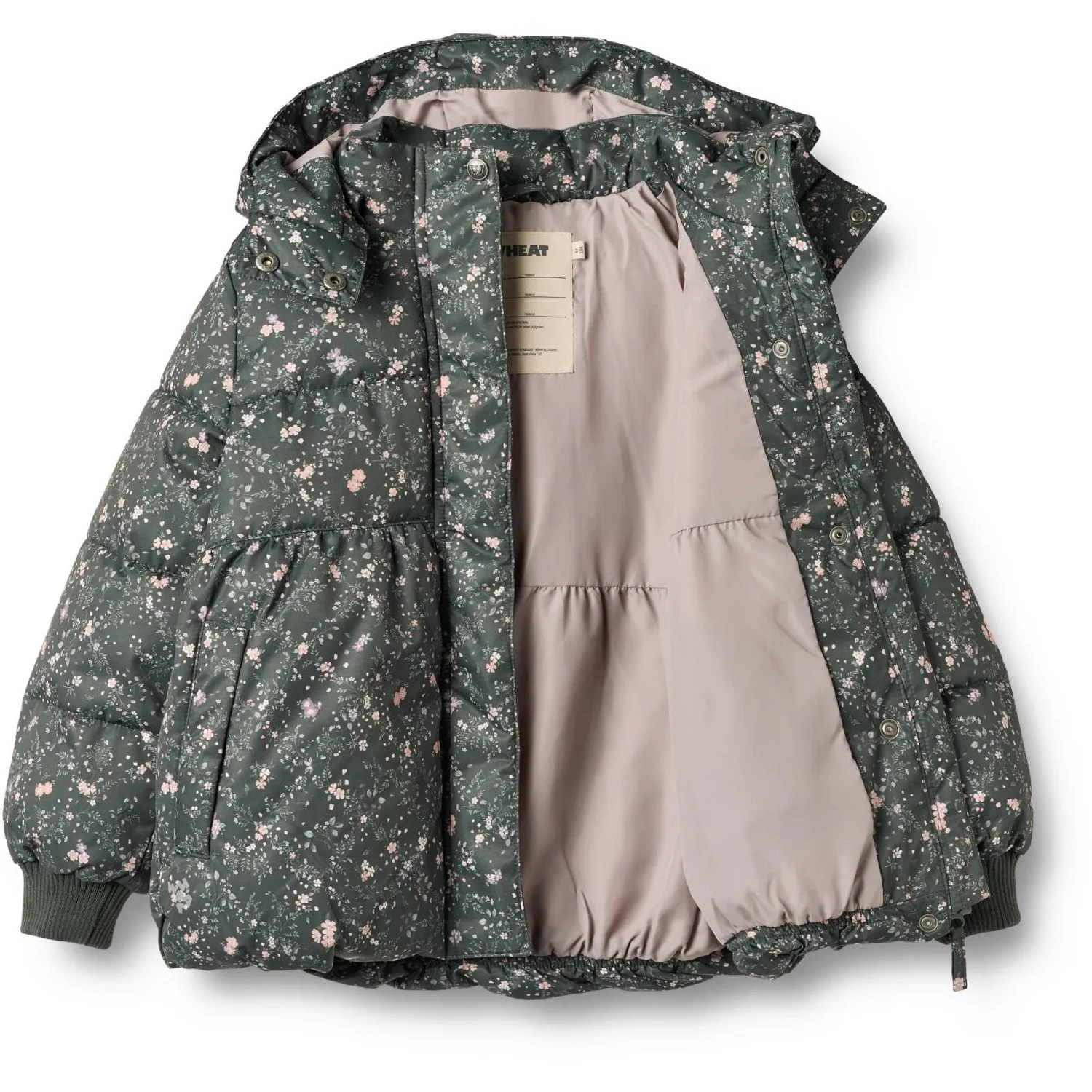 Minimalist-Style Feminine everyday piece Wheat Forest Lake Checked Flowers Puffer Jacket Karla