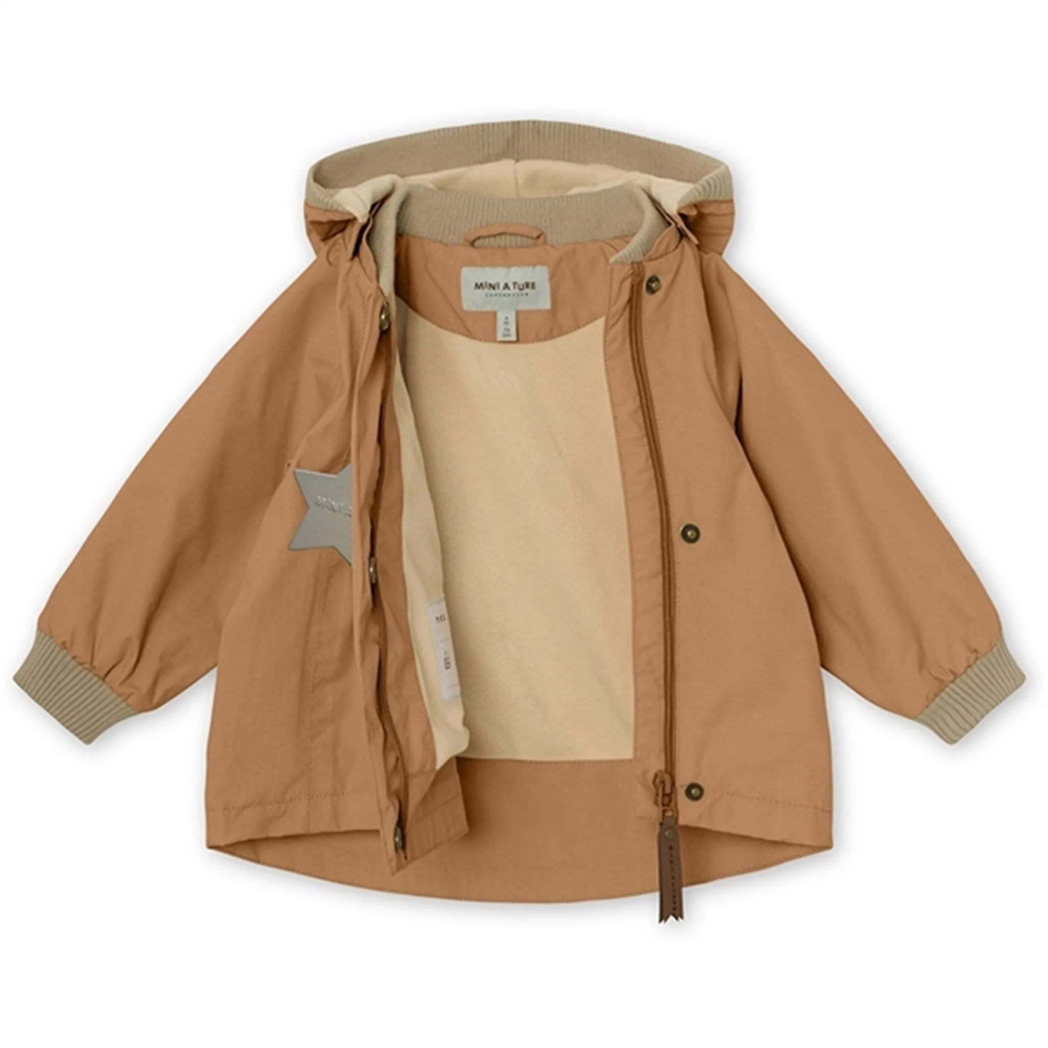 Elastic Cuff Mechanism chest pockets MINI A TURE Wai Spring Jacket w/Fleece Lining Sandstorm