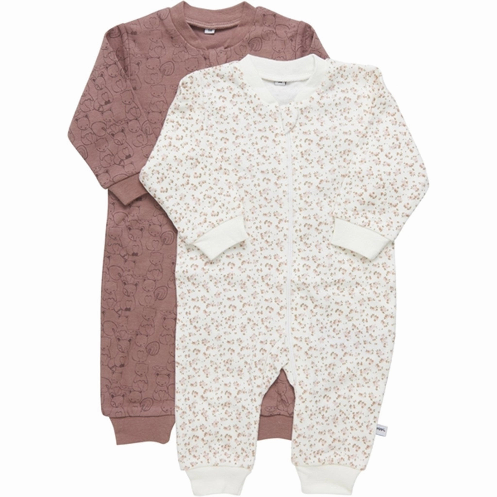 Premium Soft Pippi Nightsuit with Zipper 2-pack Burlwood