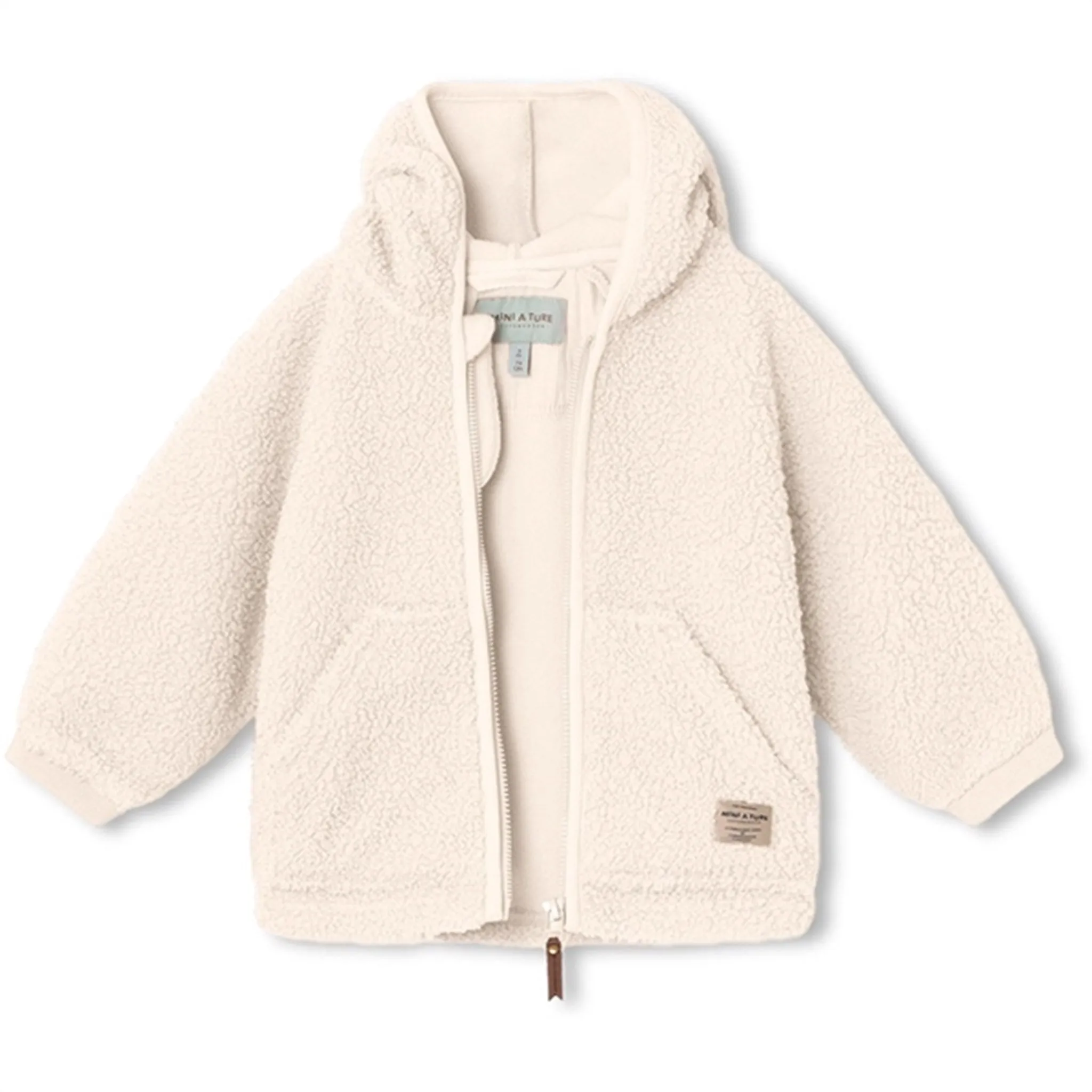 MINI A TURE Liff Teddy Fleece Jacket White Swan Outdoor Lifestyle Functional Layer