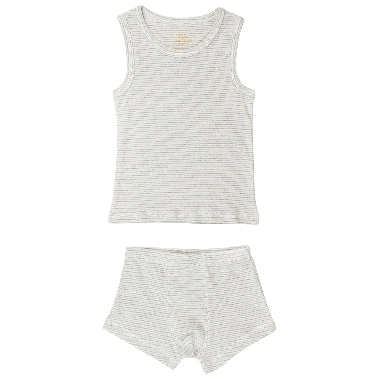 accessory COPENHAGEN COLORS Grey Stripe Tank-Top And Boxer Shorts Striped