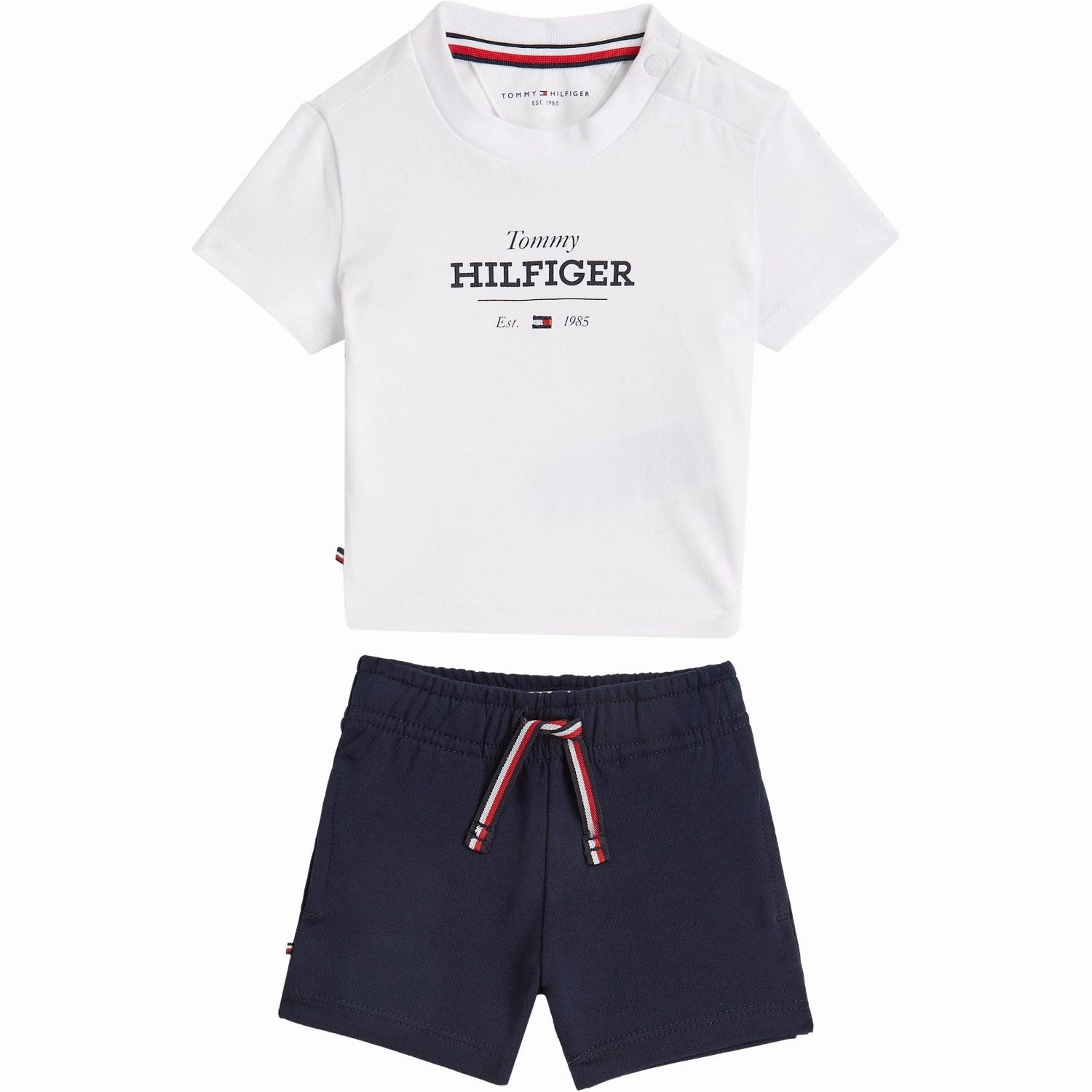 Tommy Hilfiger Dark Night Navy Monotype Tee And Short Set Stylish Fit