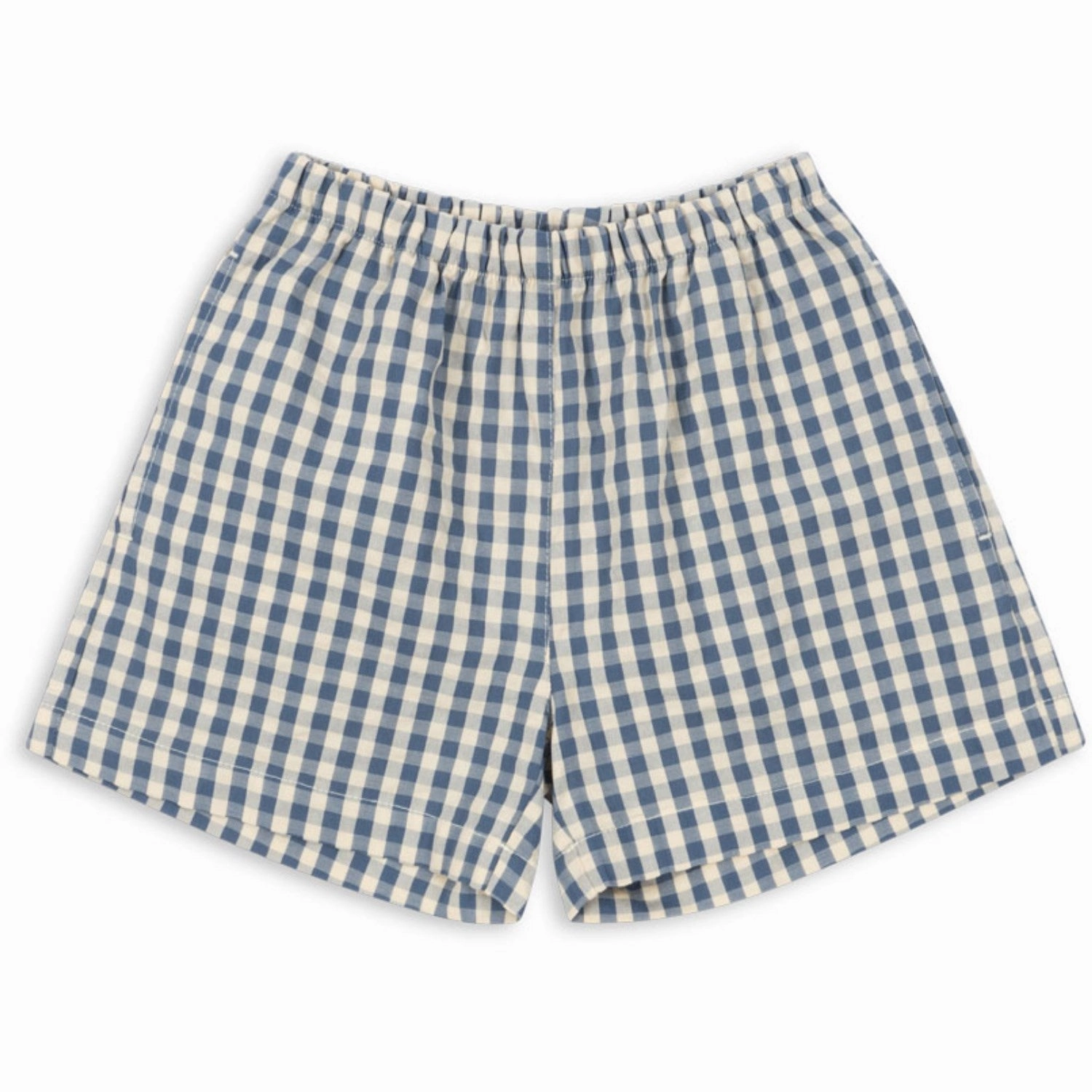Konges Sl?jd Captains Blue Check Kim Shorts Gots Gentle On Skin AdjustableDrawstring