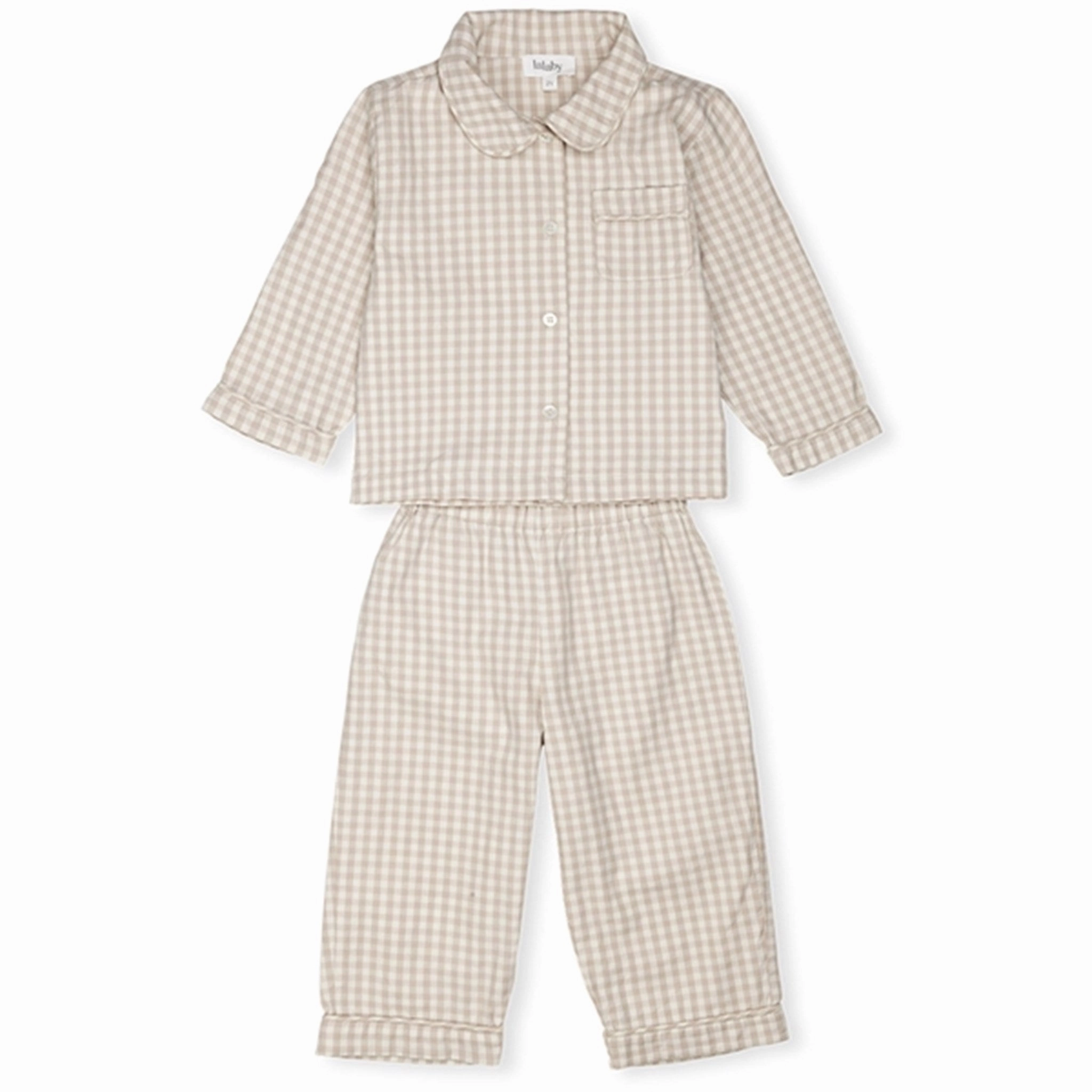 lalaby Beige Gingham Classic Pyjamas Seamless Teens