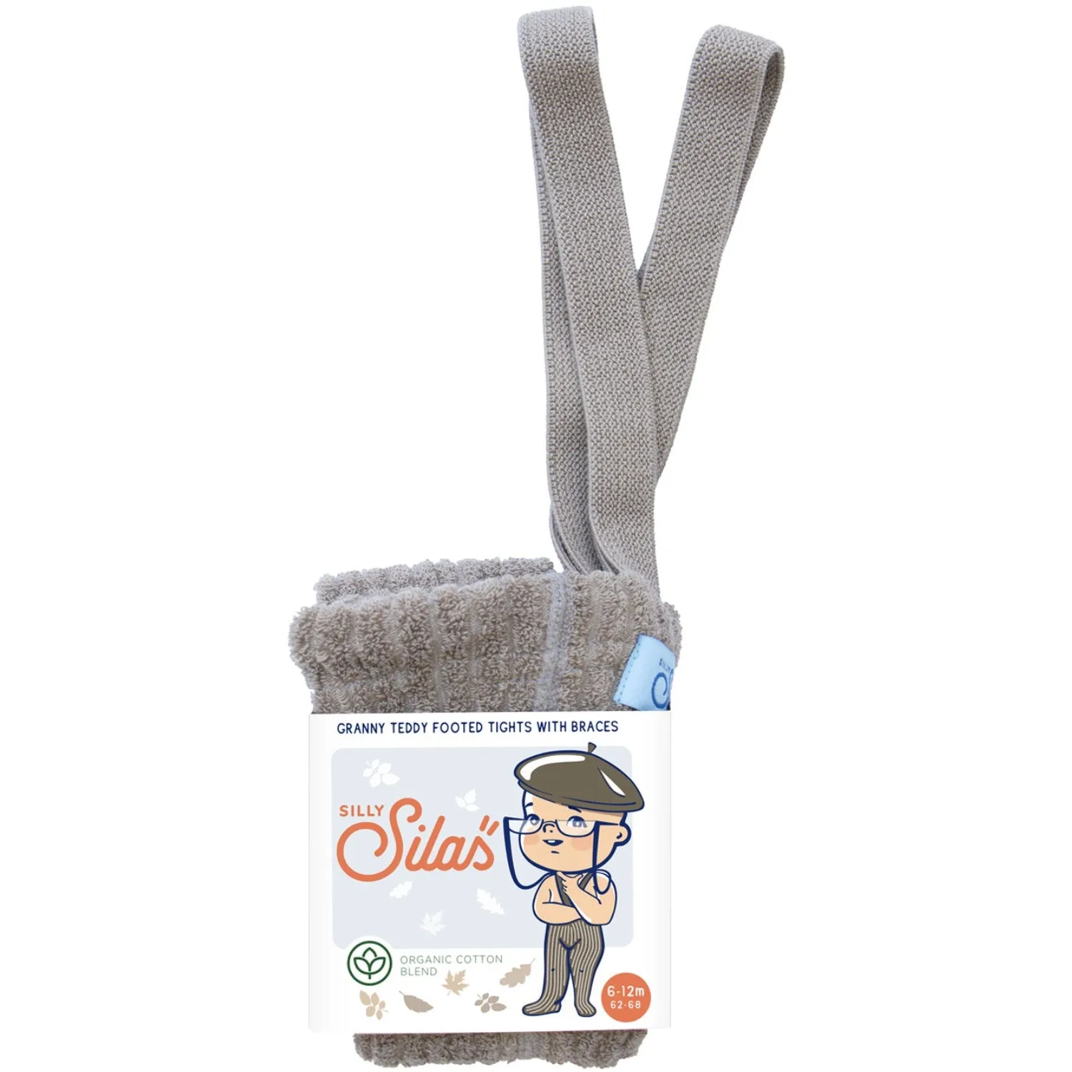 Striped-style-characteristic Silly Silas Oyster Grey Granny Teddy Tights