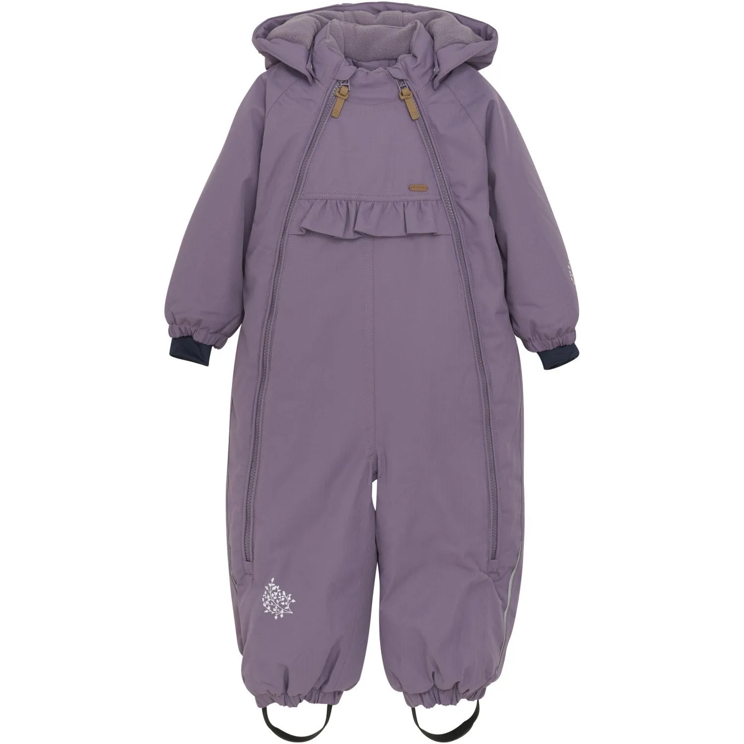 Minymo Purple Sage Snow Suit Frayed-Edge
