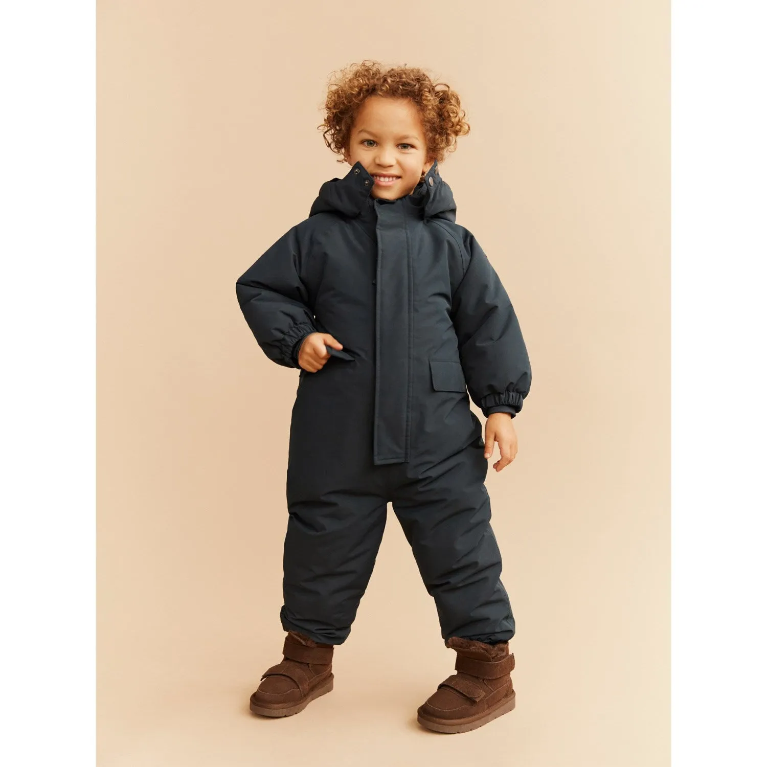 Sofie Schnoor Dark Blue Snowsuit Point-Collar