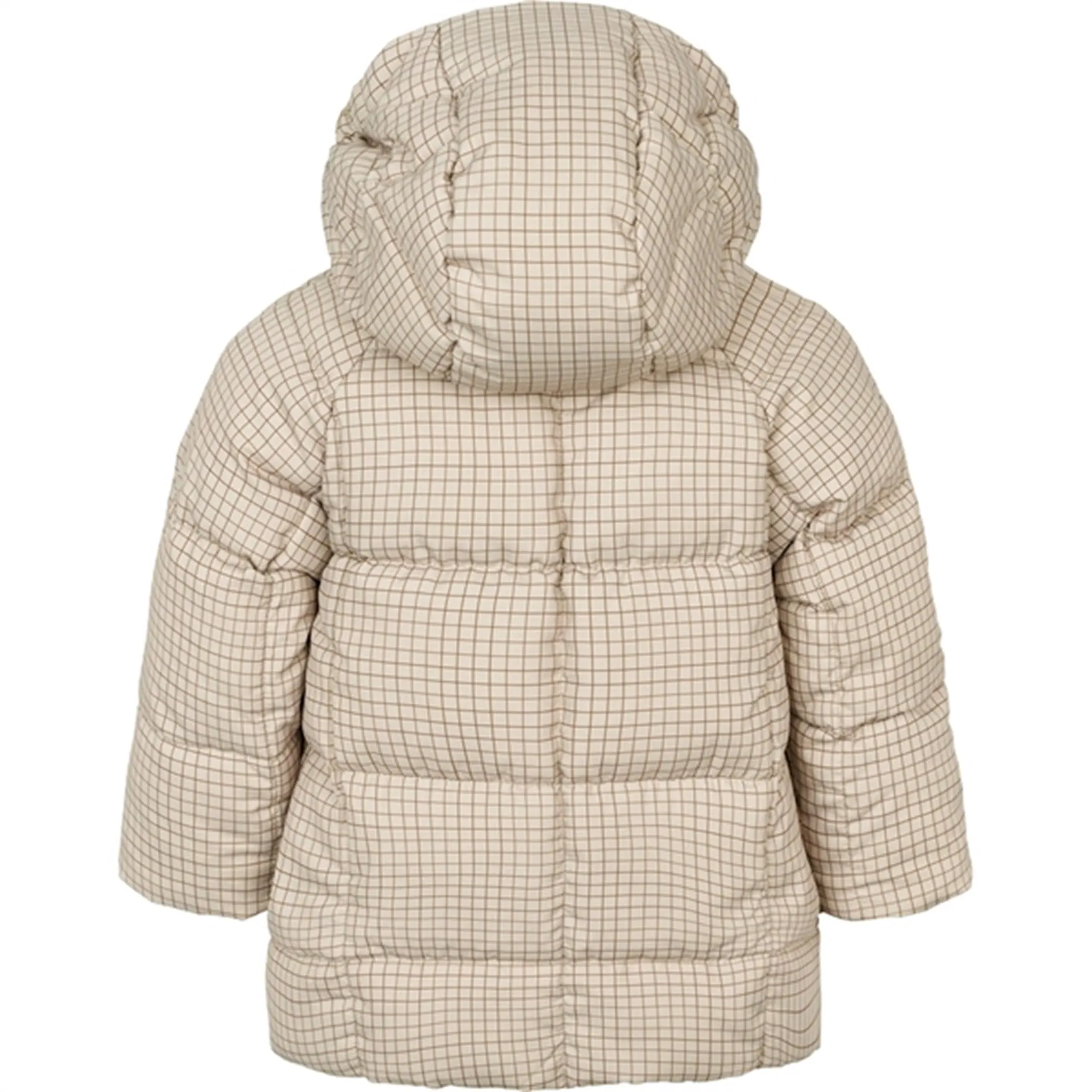 Boxy-Style Solid-color MarMar Omega Puffer Down Jacket Wood Check