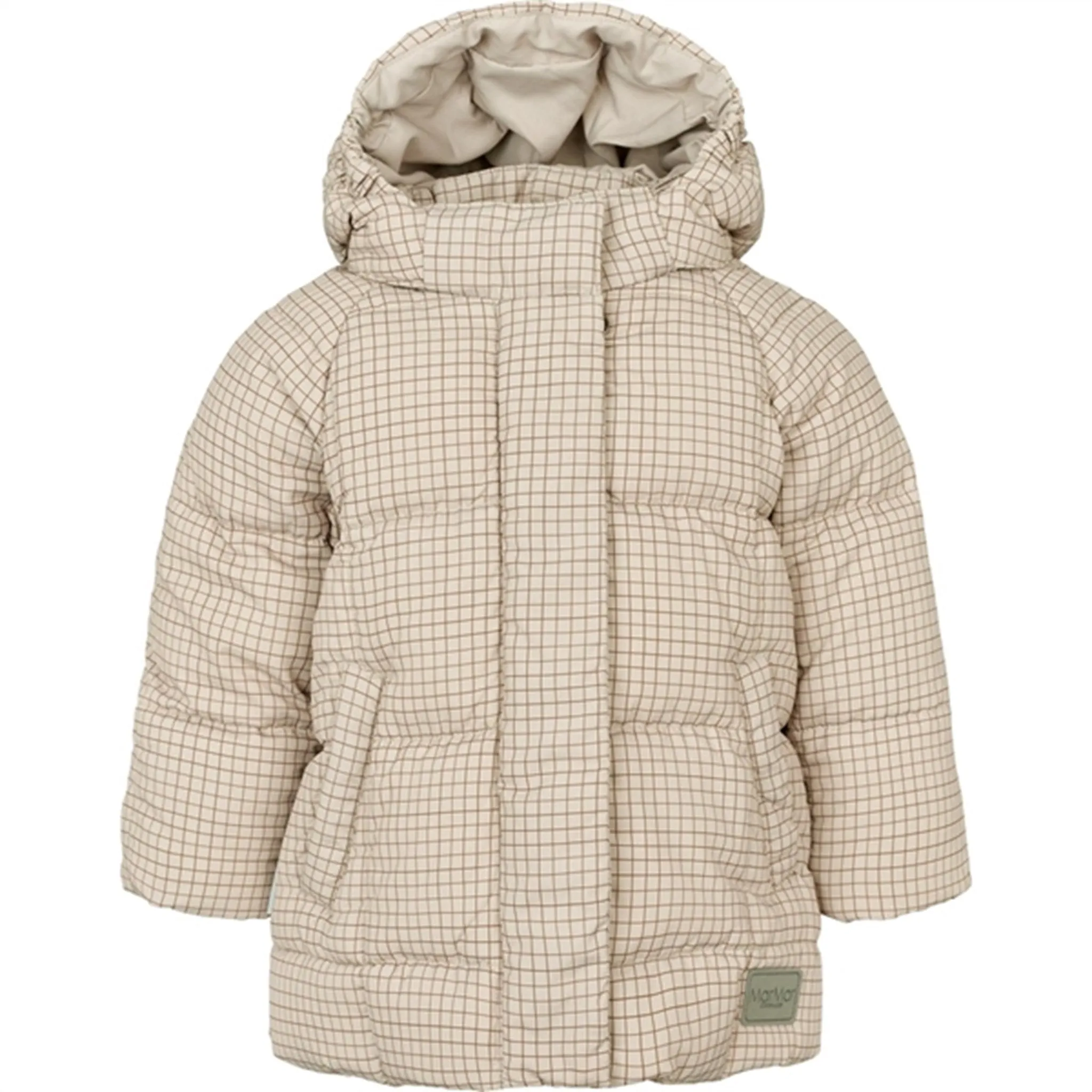 MarMar Omega Puffer Down Jacket Wood Check Layered-Look