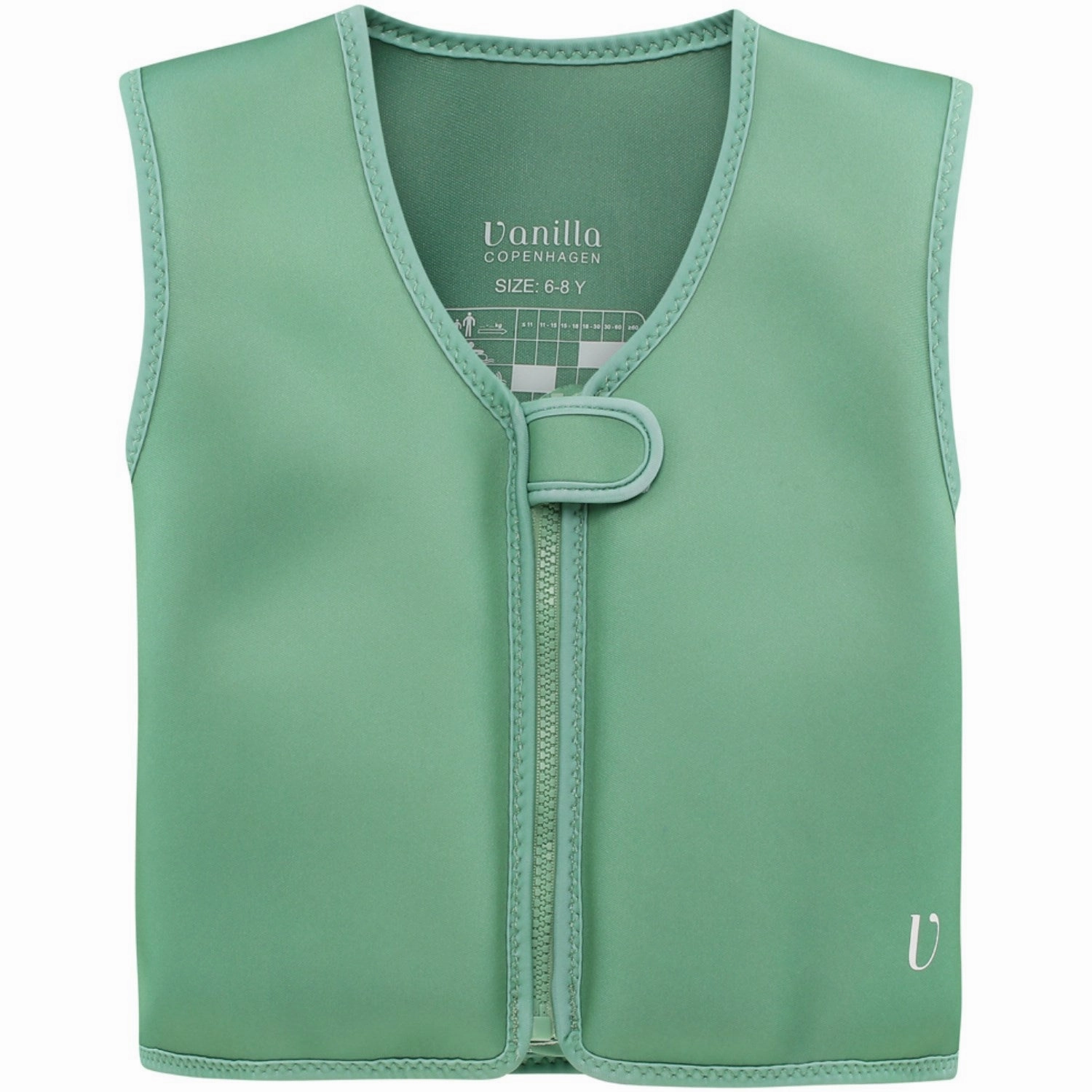 Vanilla COPENHAGEN Fern Green Swim Vest Neo Quick Pull Zipper Stretchable-Fabric