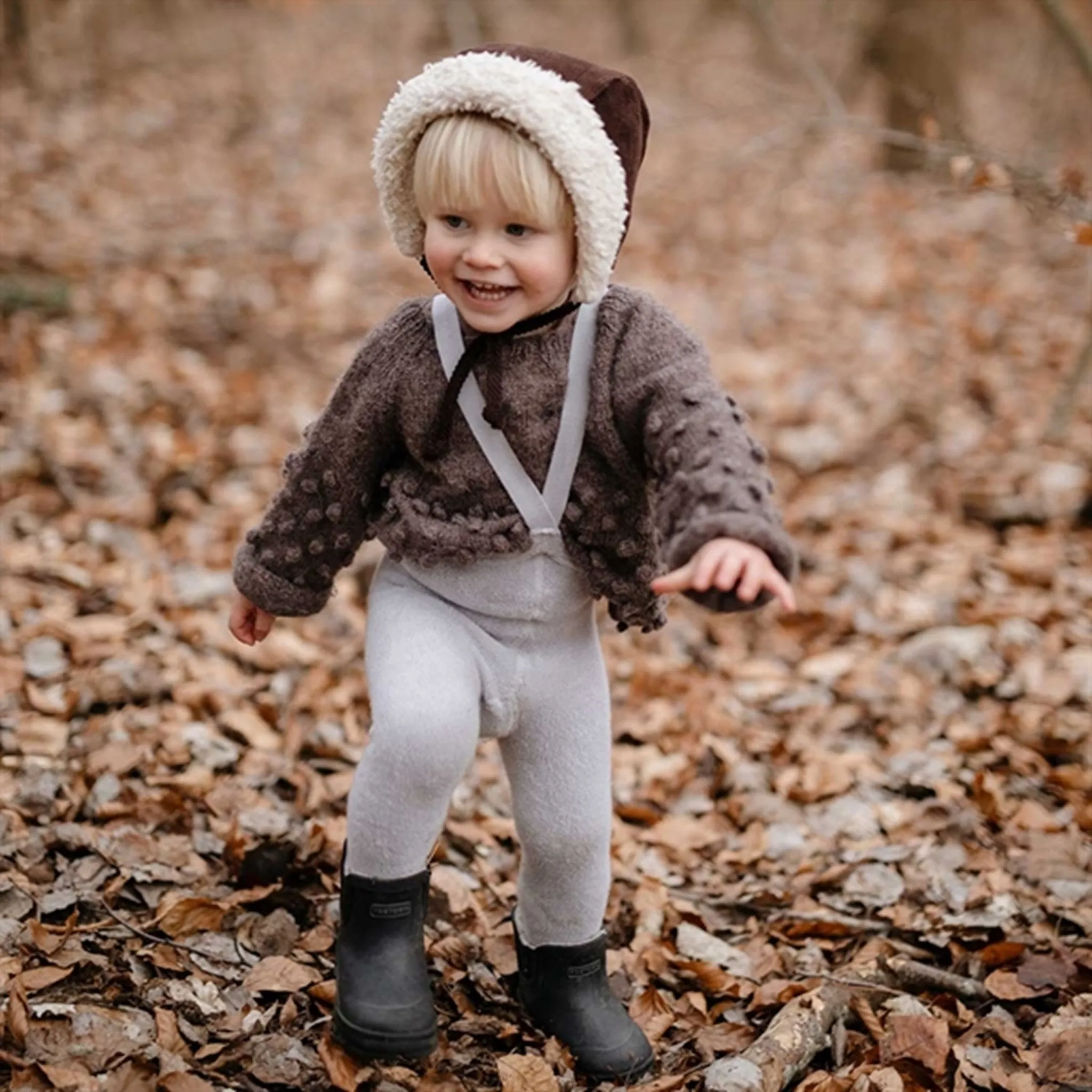 Silly Silas Teddy Warmy Footed Tights Grey Straight-leg-style-quality Flattering Fit