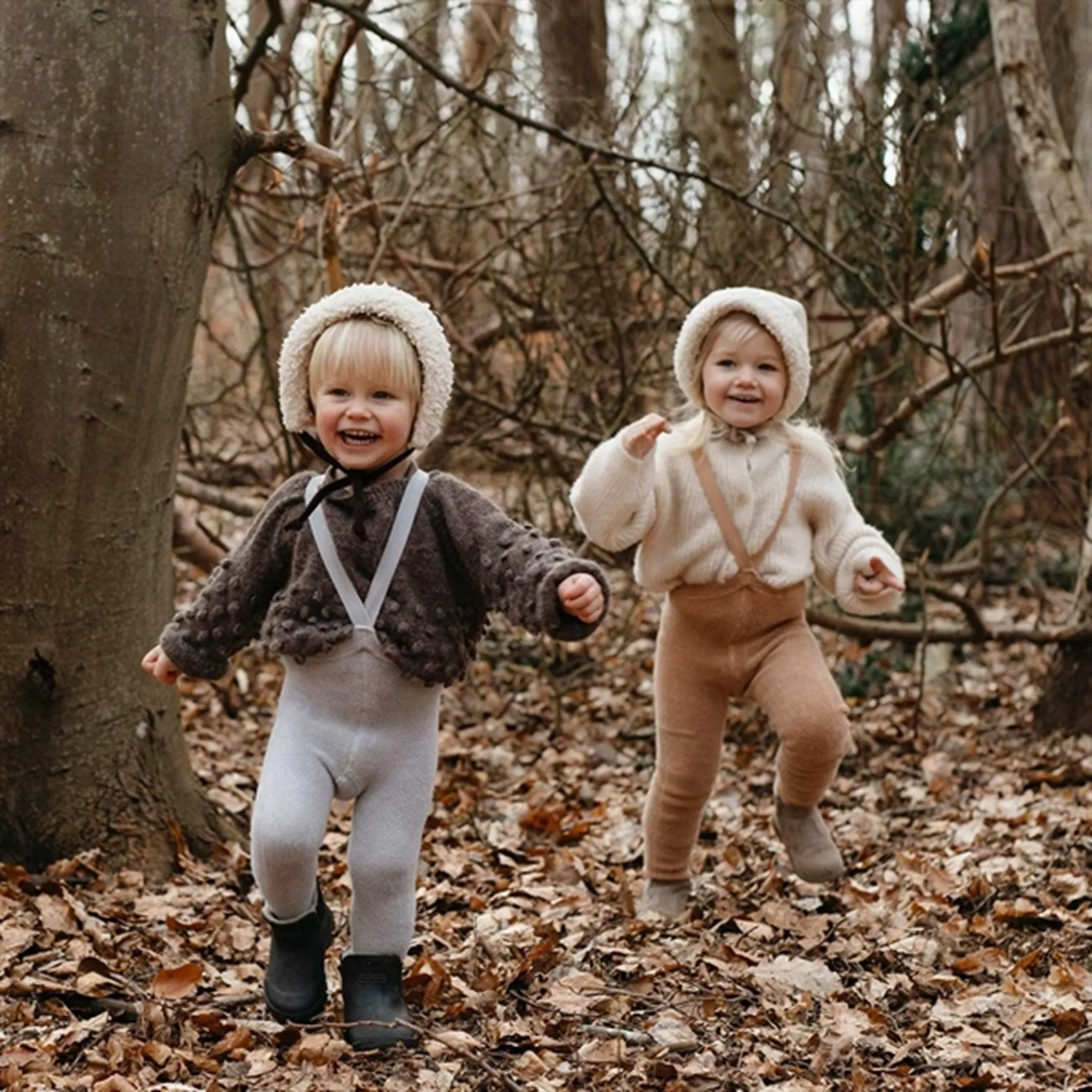 Silly Silas Teddy Warmy Footed Tights Grey Relaxed-fit-style Wide-leg