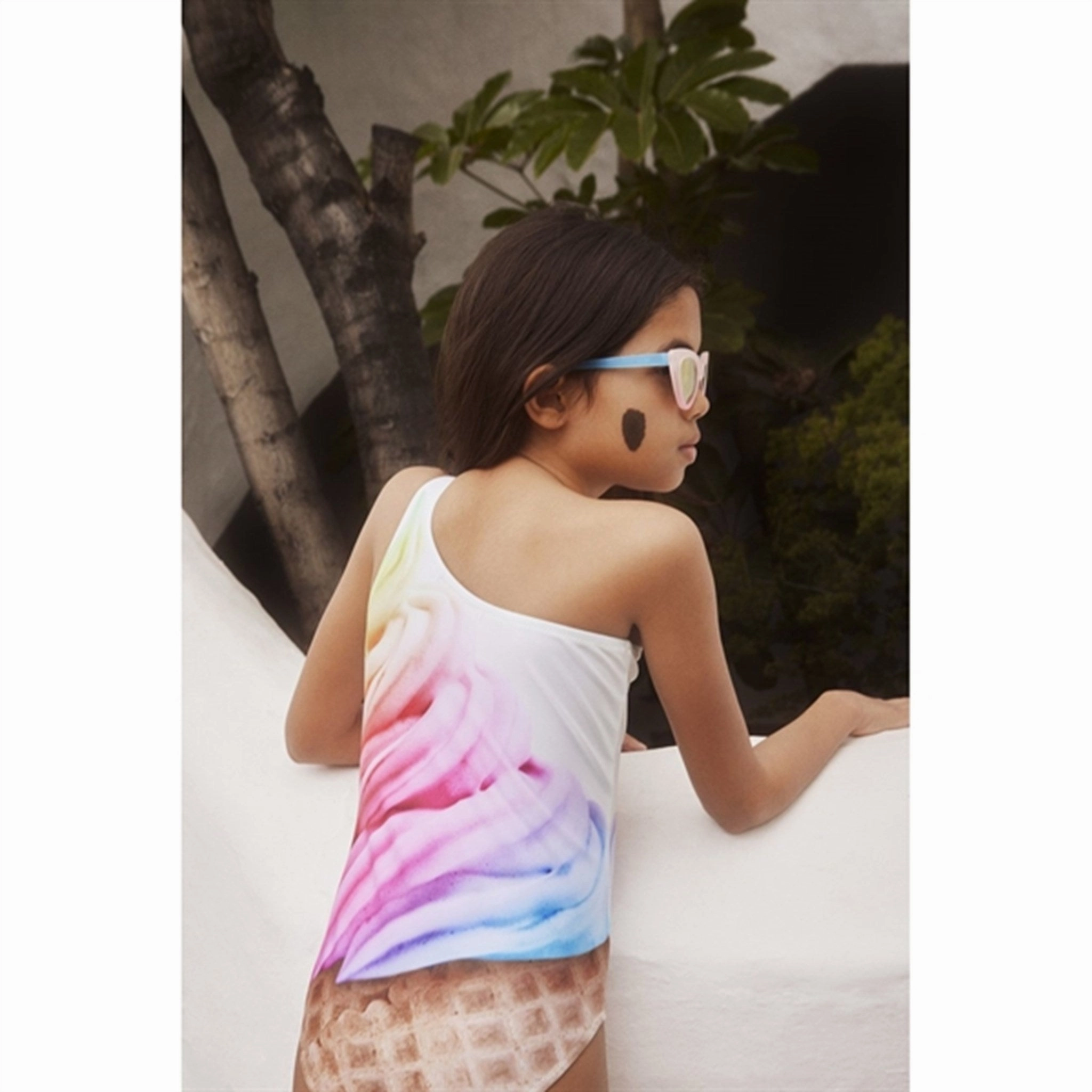 Molo Rainbow Softice Nai Swimsuit Soft Elastic Waistband Summer Fashion