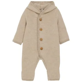Huttelihut Camel Melange Pram Suit Pixie Wool Fleece Trendy loose-fit shirt Classic button-up top