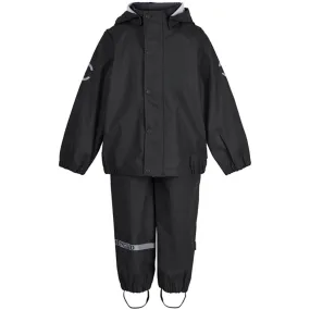 Mikk-Line Rainwear Jacket And Pants Black city commute Light Rainfall