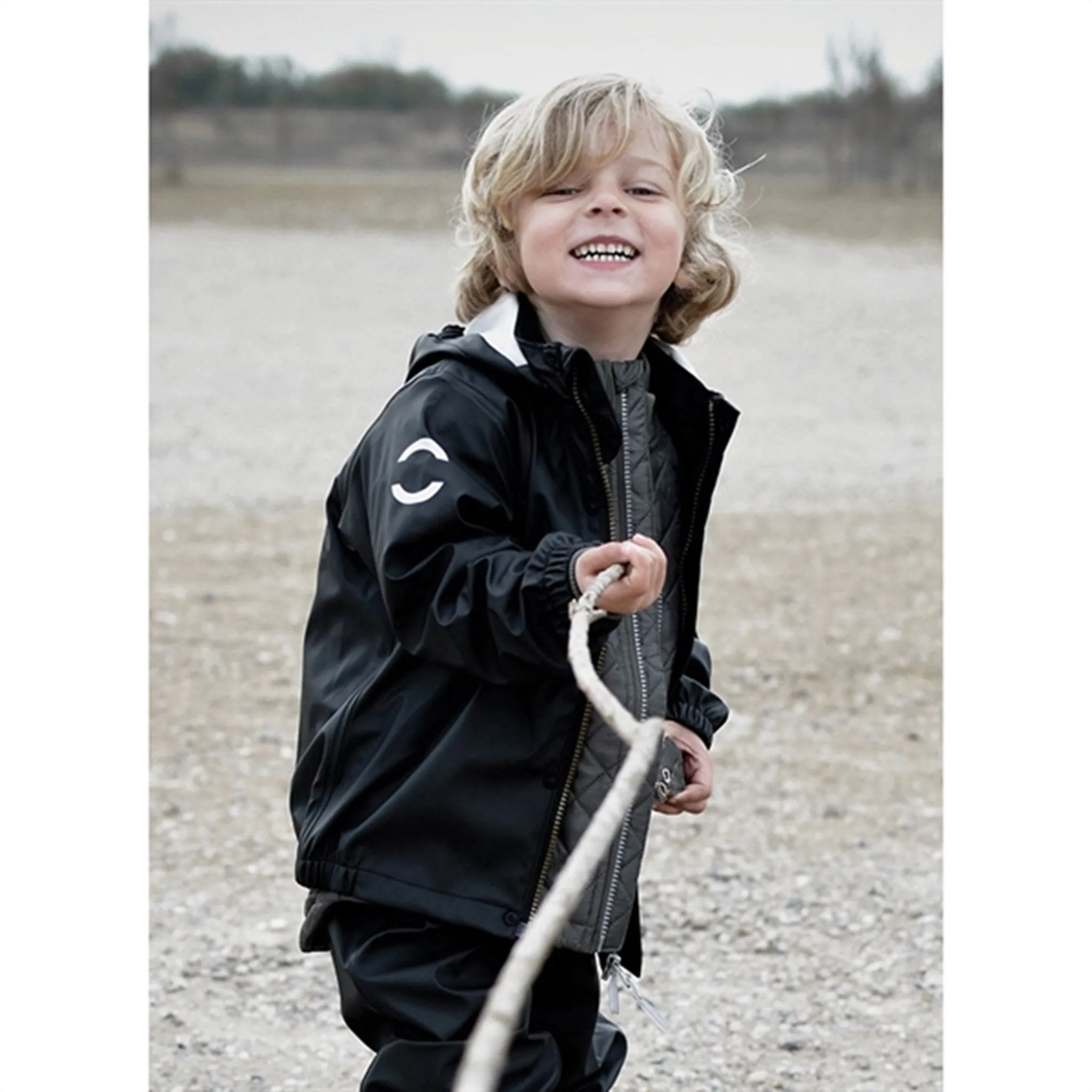 Versatile Outdoor Layer Daily Gear Mikk-Line Rainwear Jacket And Pants Black