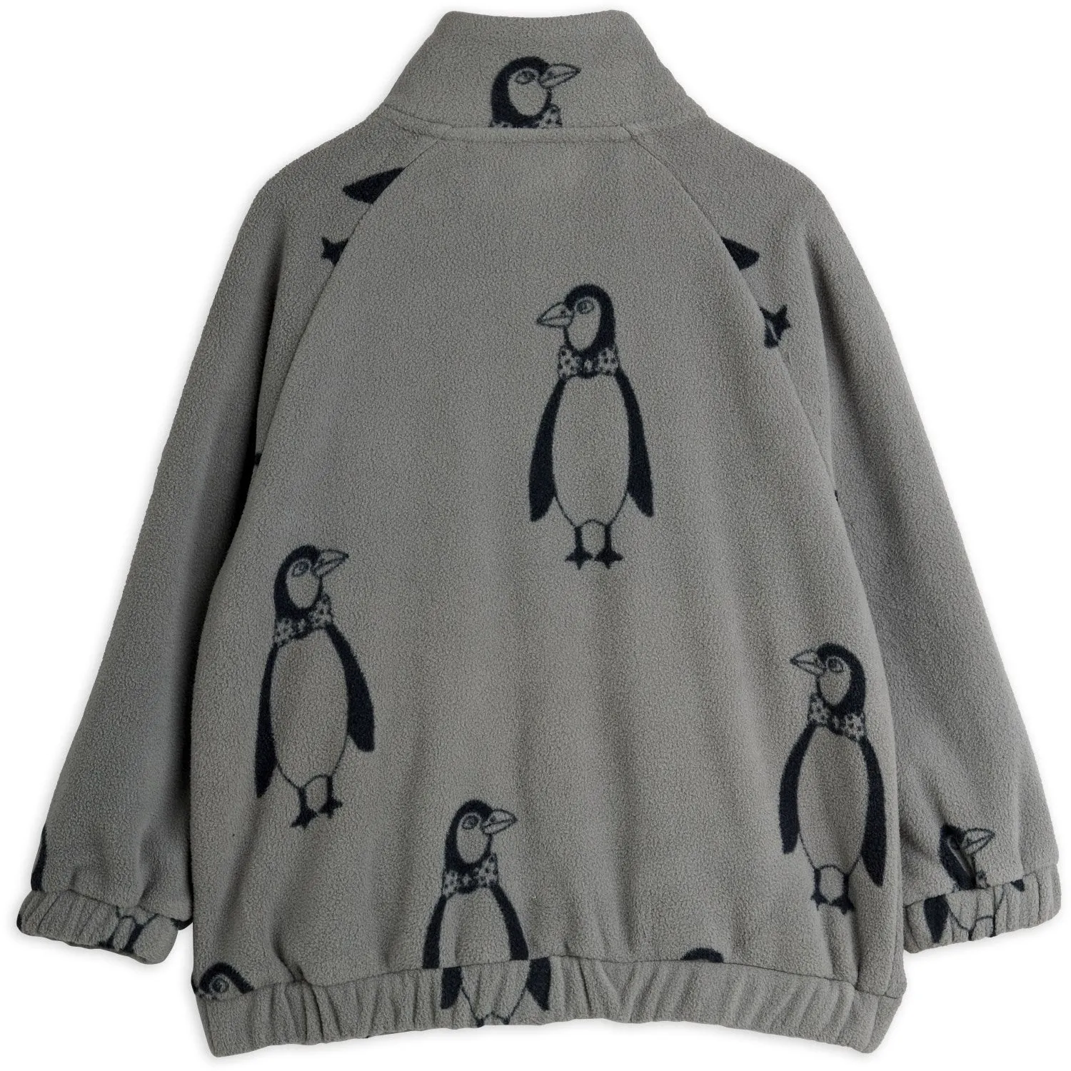 Mini Rodini Grey Penguin AOP Fleece Jacket Snow Layers