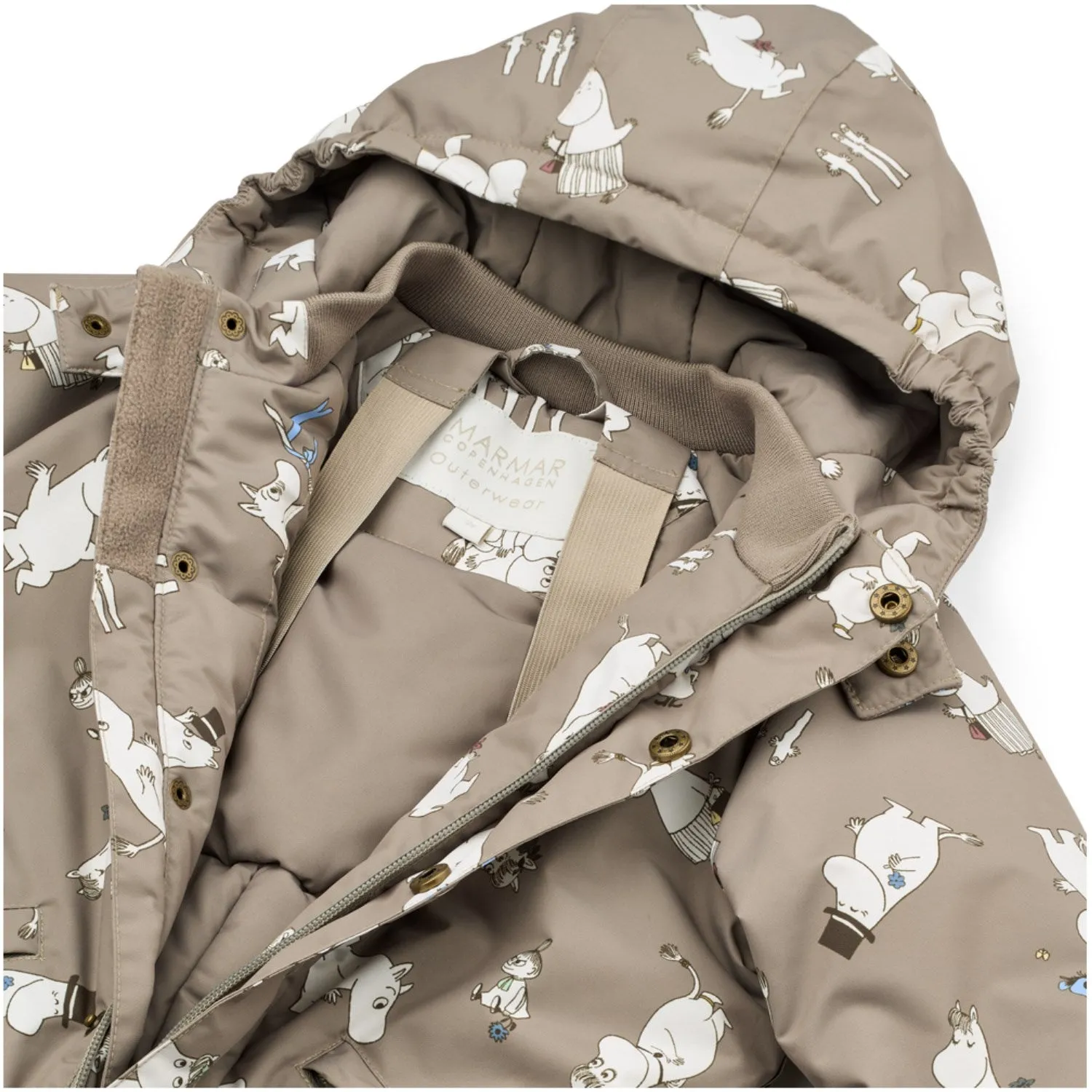 MarMar Tech. Outerwear Print Moomin Ollie Suit and Cozy relaxed blouse. Layering shirt for cooler days