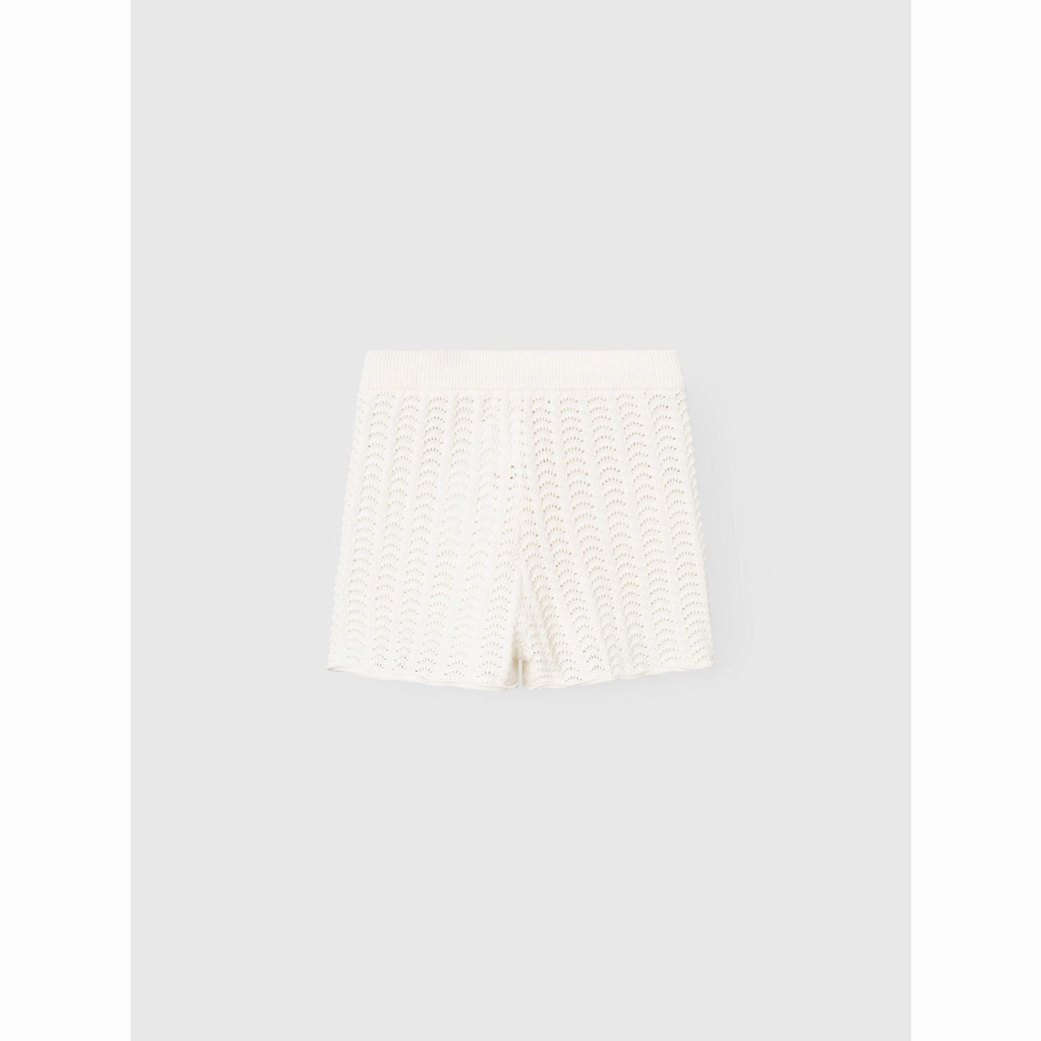 Lil'Atelier Coconut Milk Johanna Knit Shorts Silicone Gripper Strips