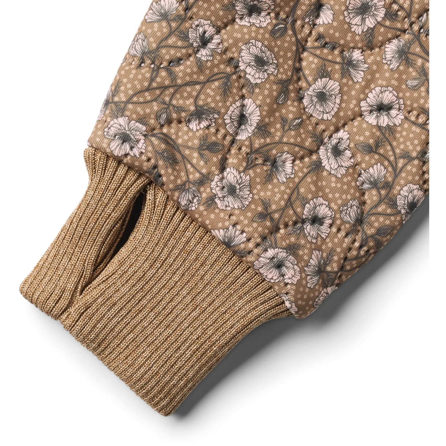 Lace-Edge Structured-Shape Wheat Caramel Anemones Thermo Jacket Loui