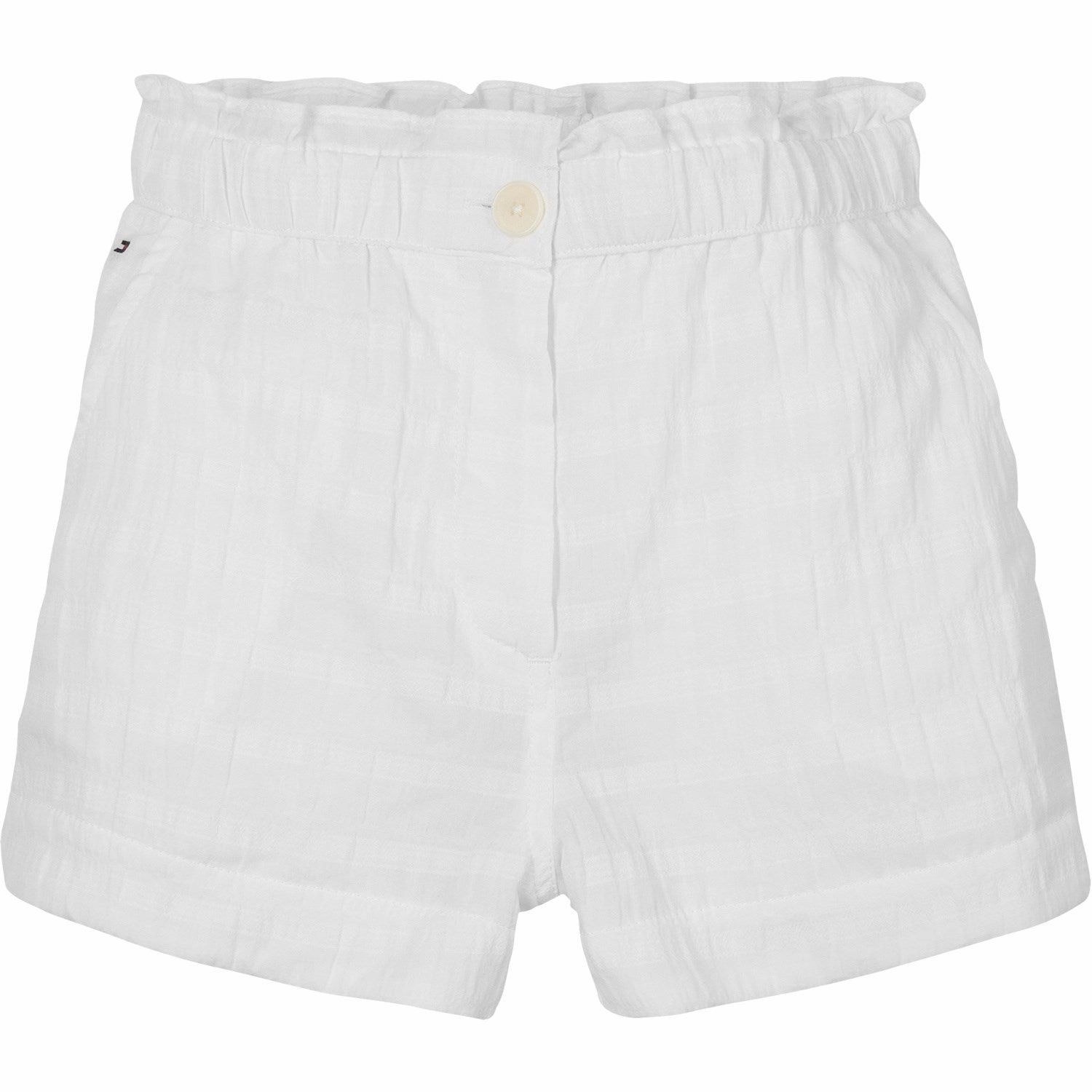 Tommy Hilfiger White Textured Cotton Shorts Cotton Blend Holiday Wear