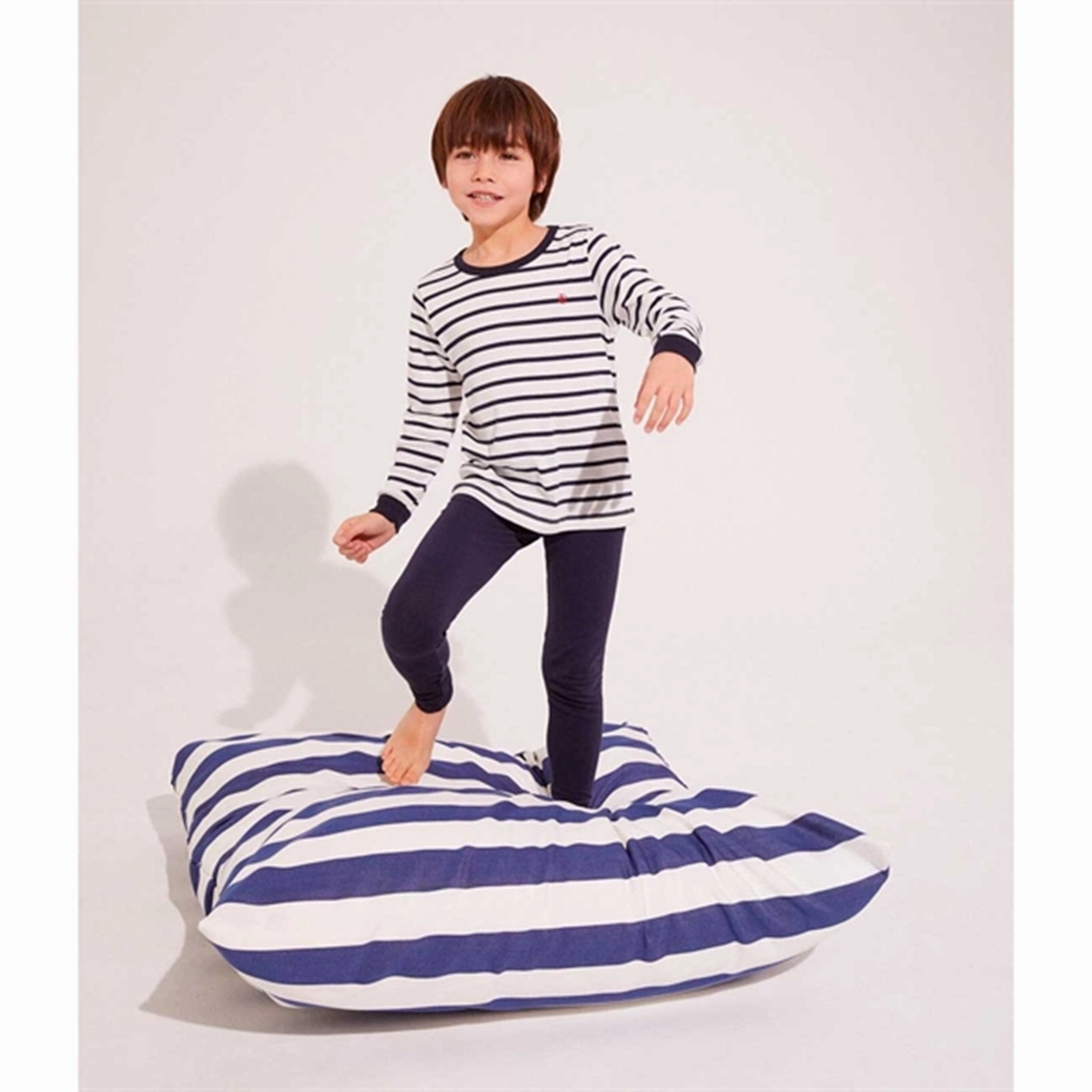 Petit Bateau Pyjamas White/Blue Stripes Everyday Piece Casual Comfort Look