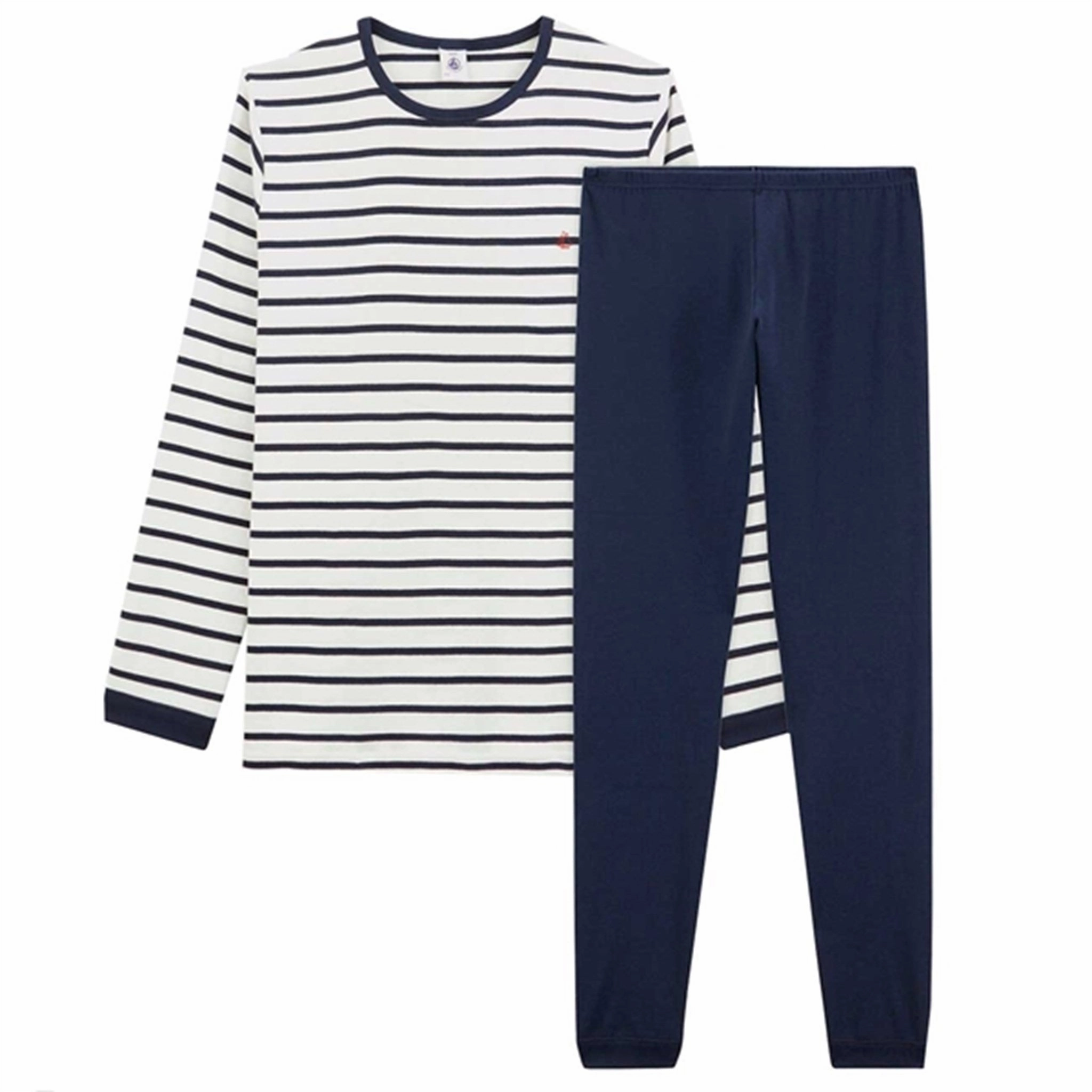 Rest Day Look Unstructured Fit Petit Bateau Pyjamas White/Blue Stripes