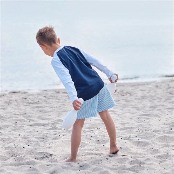 Petit Crabe Blue/White Raglan UV Swim Shirt Quick-Dry