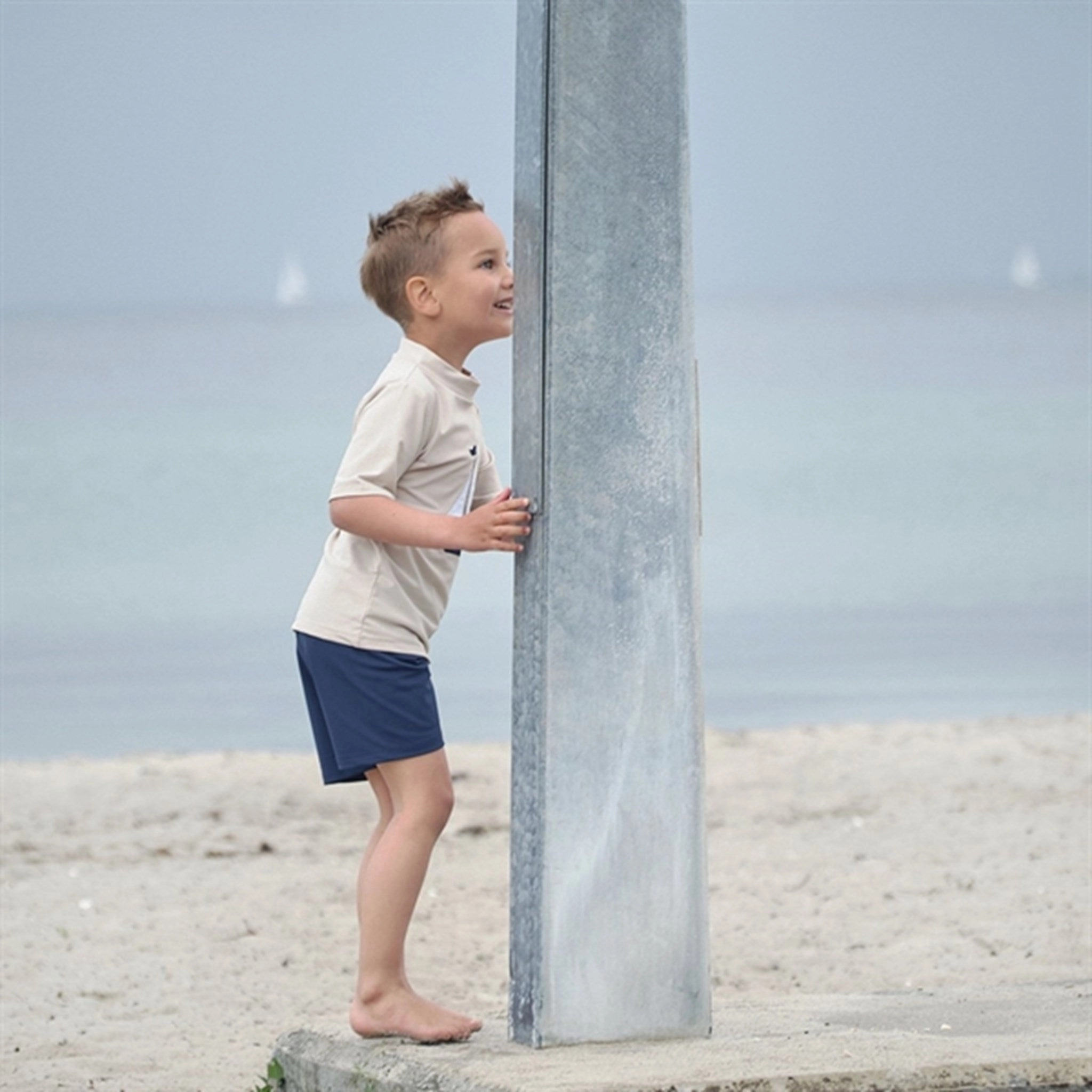 Petit Crabe Latte Ash Swim Shirt Non Irritating Tagless Design Fashion-Forward