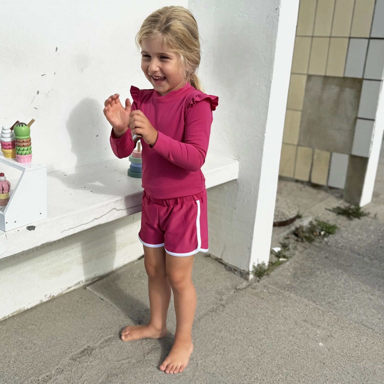 Built In Shelf Bra Compression Panels Petit Crabe Mulberry Alexa Swim Shorts