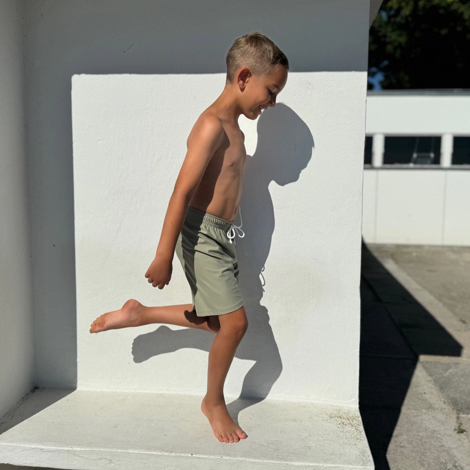 Ethical production Petit Crabe Olive Alex Swim Shorts