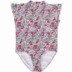 Petit Crabe Poppy & Daisy P Beaa Swimsuit S/S - Made With Liberty Fabrics Smooth Lock Zippers