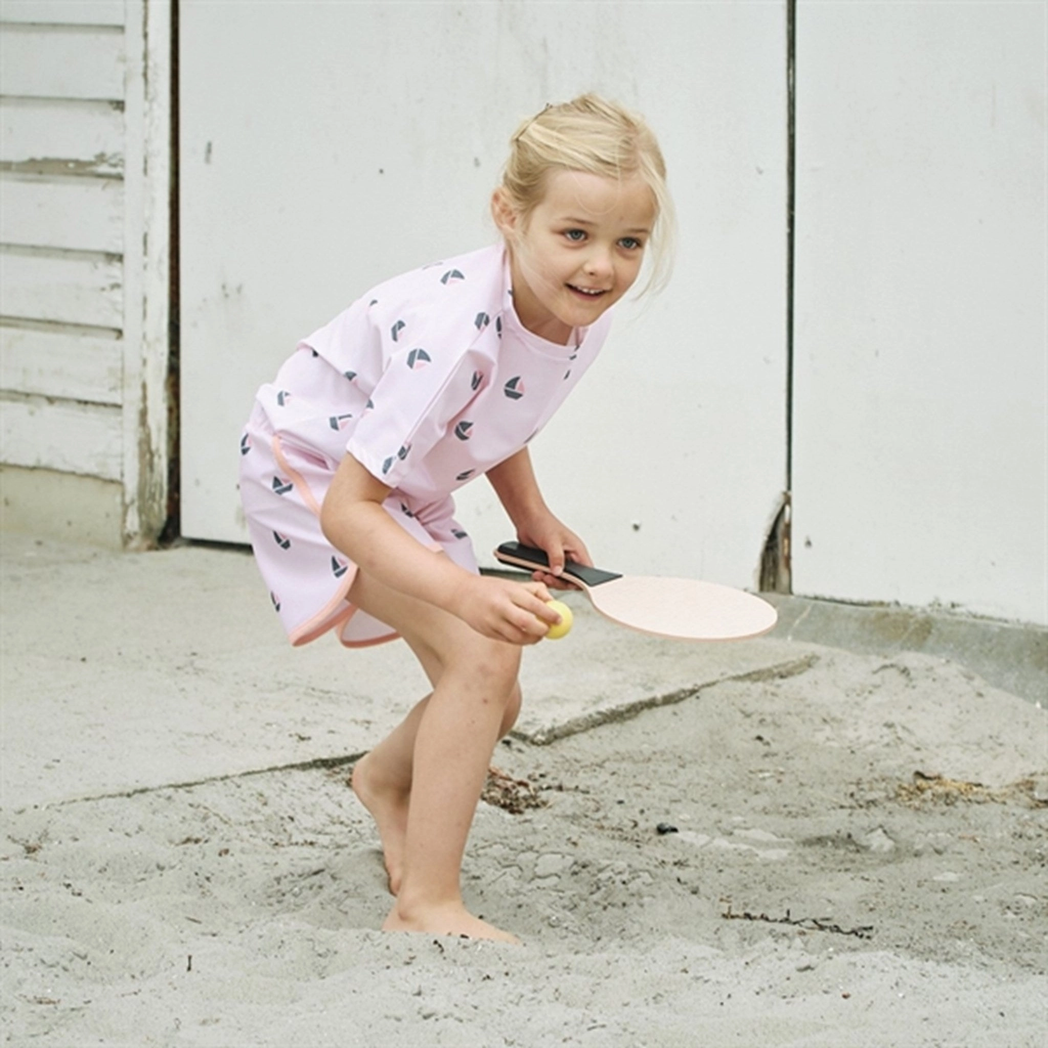 Petit Crabe Rose Boat Luna Swim Shirt Chlorine Resistant Fabric Anti Chafe Panels