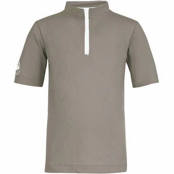 Petit Crabe Taupe Max Half Zip Swim Shirt Sandproof Inner Layer Family Swimwear