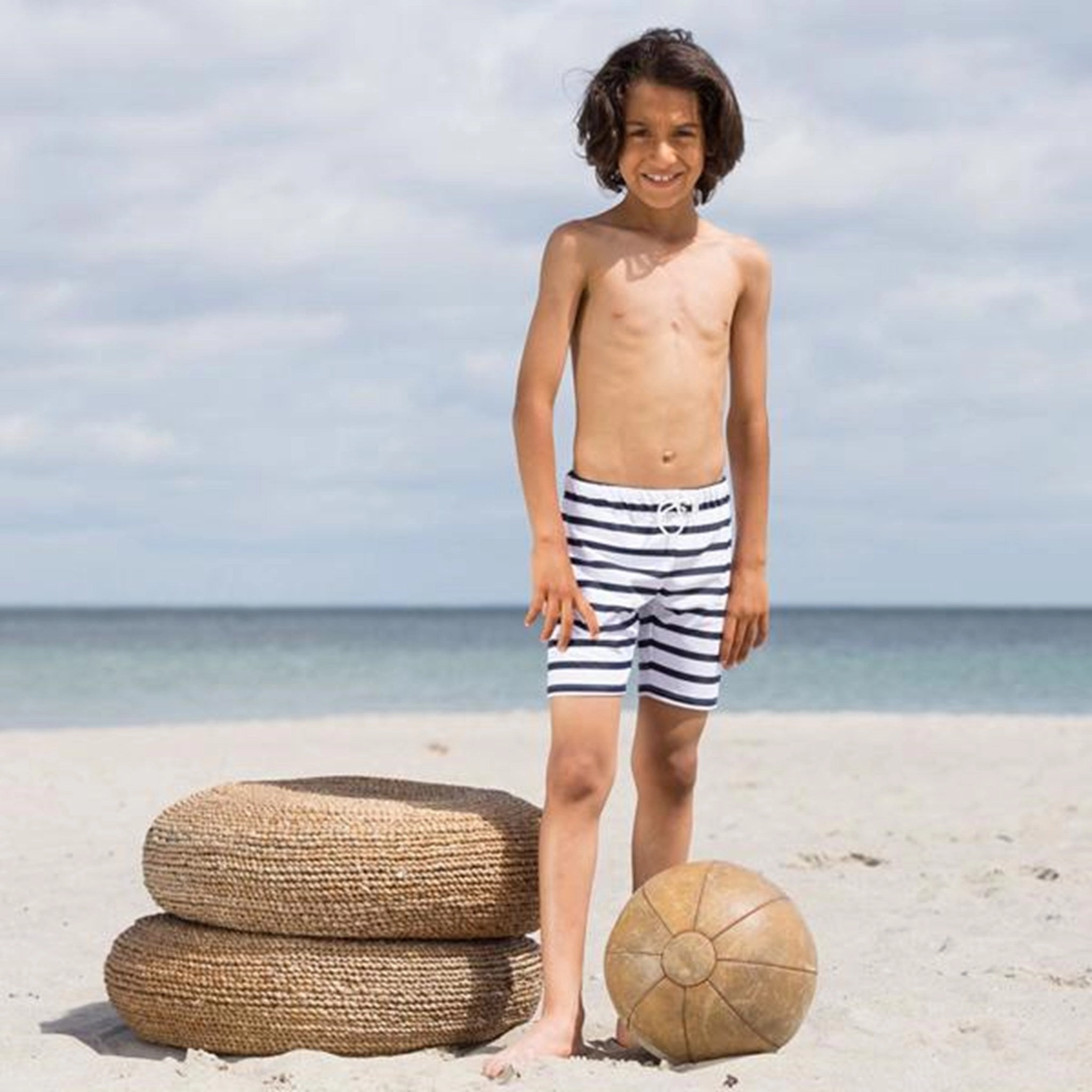 Soft Brushed Lining Ultraviolet Barrier Petit Crabe White/Blue Alex UV Shorts