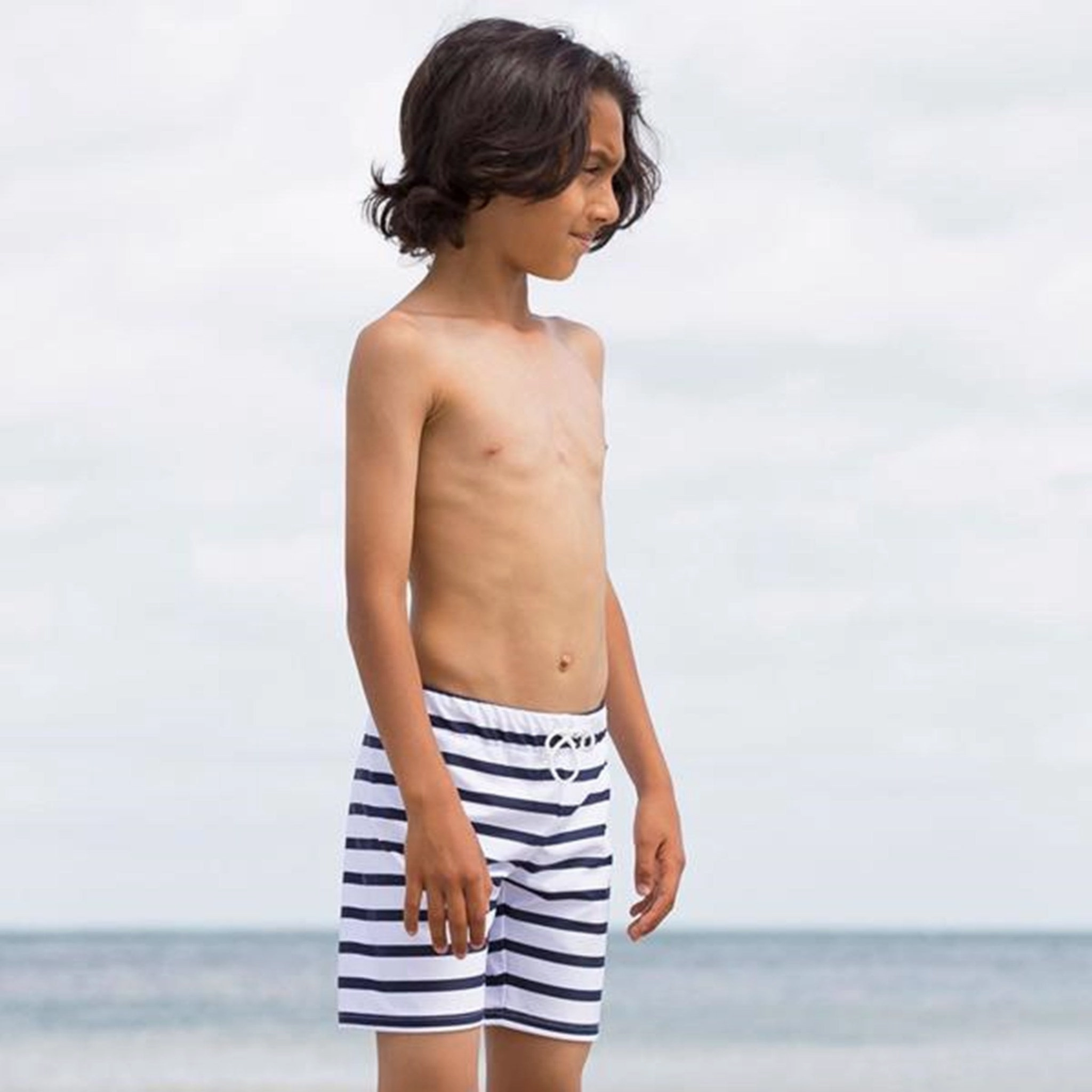 Petit Crabe White/Blue Alex UV Shorts Mesh Panel