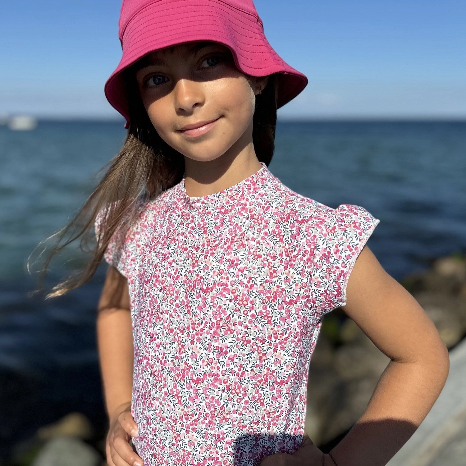 Petit Crabe Wiltshire Bud Beaa Swimsuit S/S - Made With Liberty Fabrics Compression Fit Technology High Neck Design