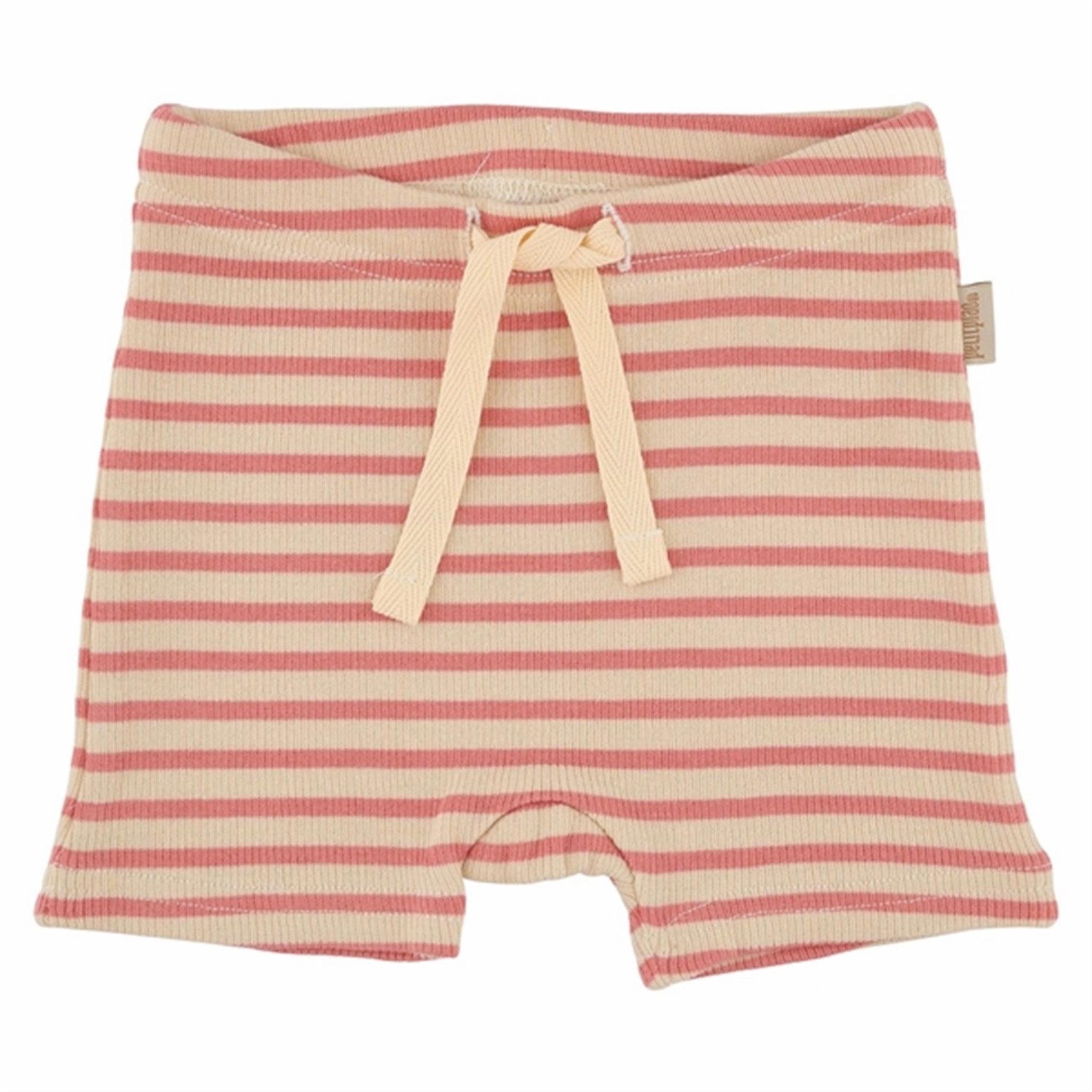 denim material Petit Piao Dark Peach/Cream Shorts Modal Striped