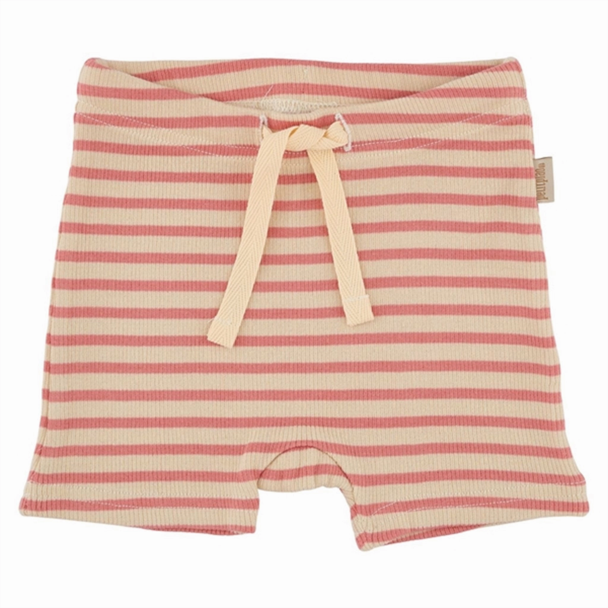 Gusseted Crotch LightweightFabric Petit Piao Dark Peach/Cream Shorts Modal Striped