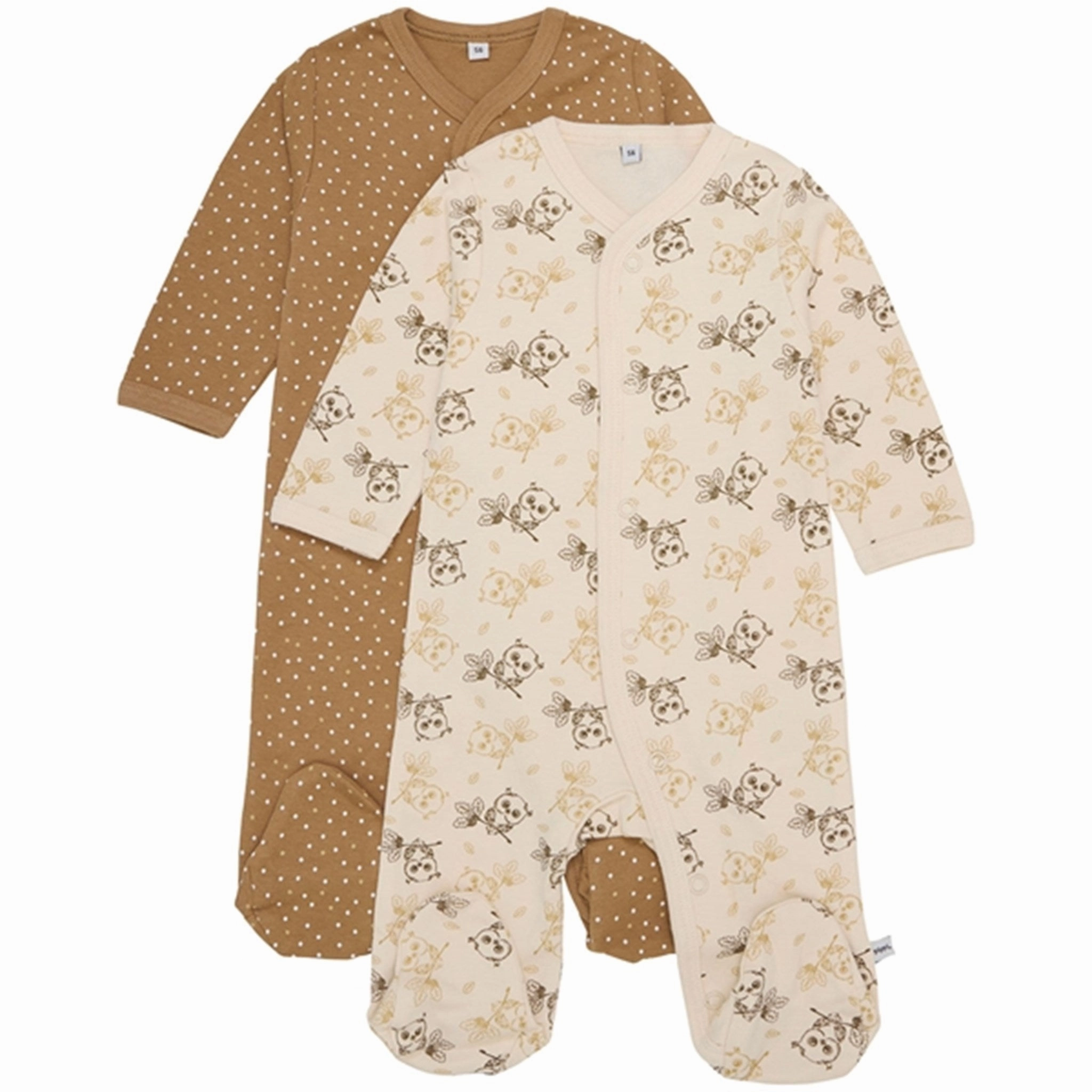 Soft Party Pippi Nightsuit w. Feet & Buttons 2-Pack Whitecap Gray