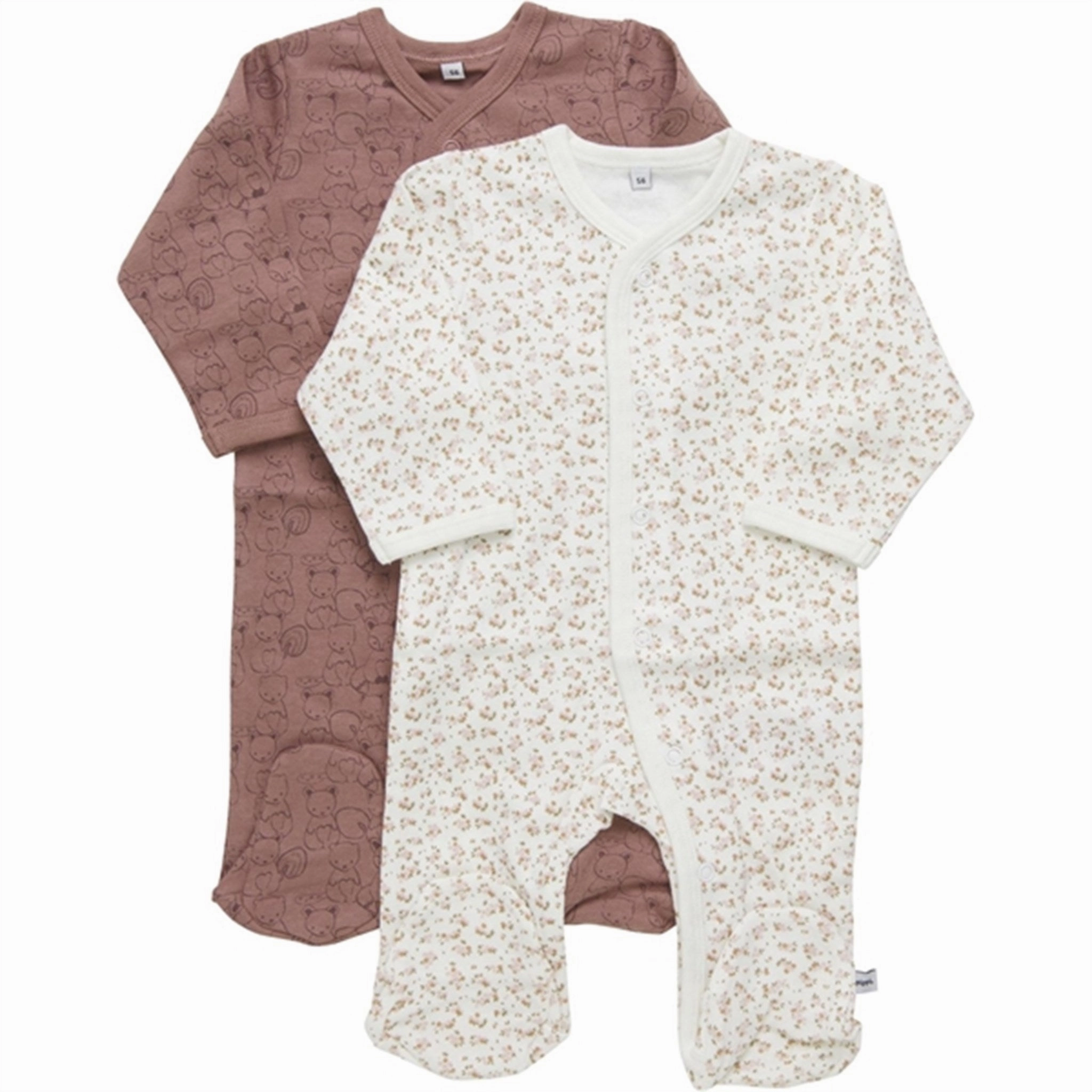 Fine Breathable Pippi Nightsuit with Buttons 2-pack Burlwood