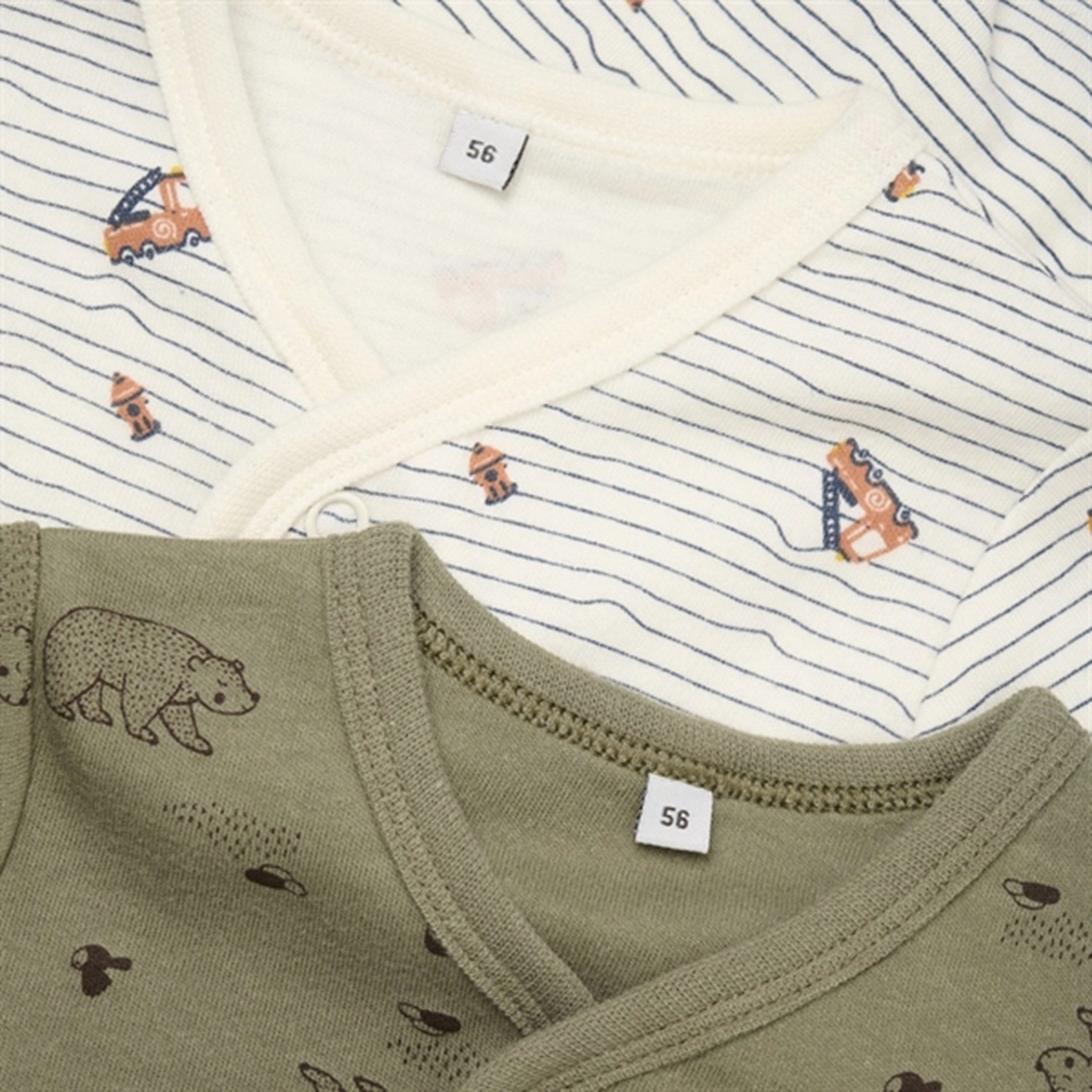 Loose Comfort Light Softness Pippi Nightsuit with Buttons 2-pack Deep Lichen Green