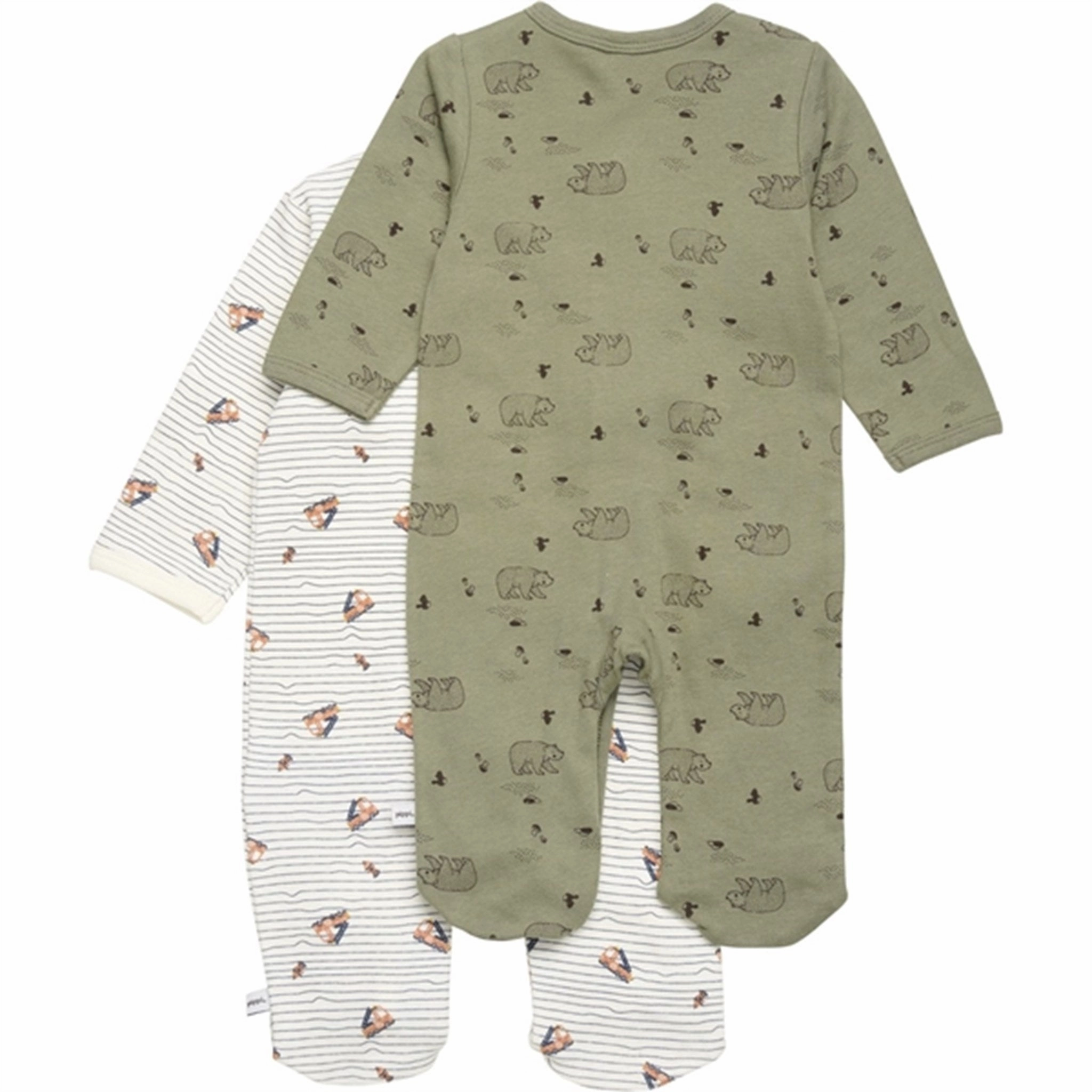 Stay Chill Pippi Nightsuit with Buttons 2-pack Deep Lichen Green