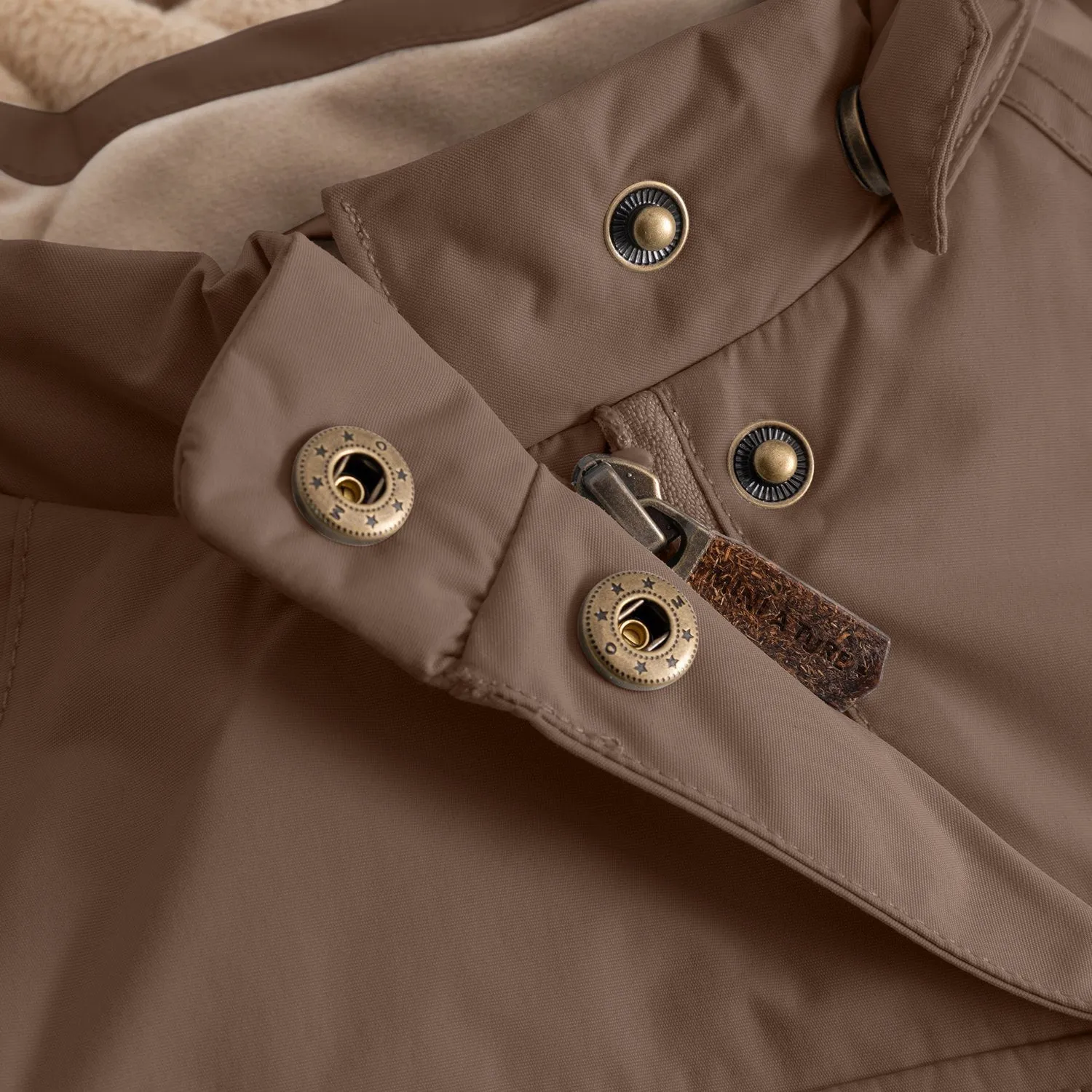 Mini A ture Chestnut Brown Matwang Fleece Lined Winter Jacket. GRS Outdoor Adventure Viewpoint