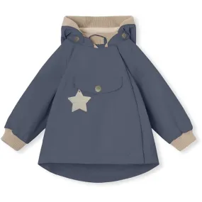 MINI A TURE WAI Spring Jacket w/Fleece Lining Ombre Blue Hexagonal Quilted Pattern Hope