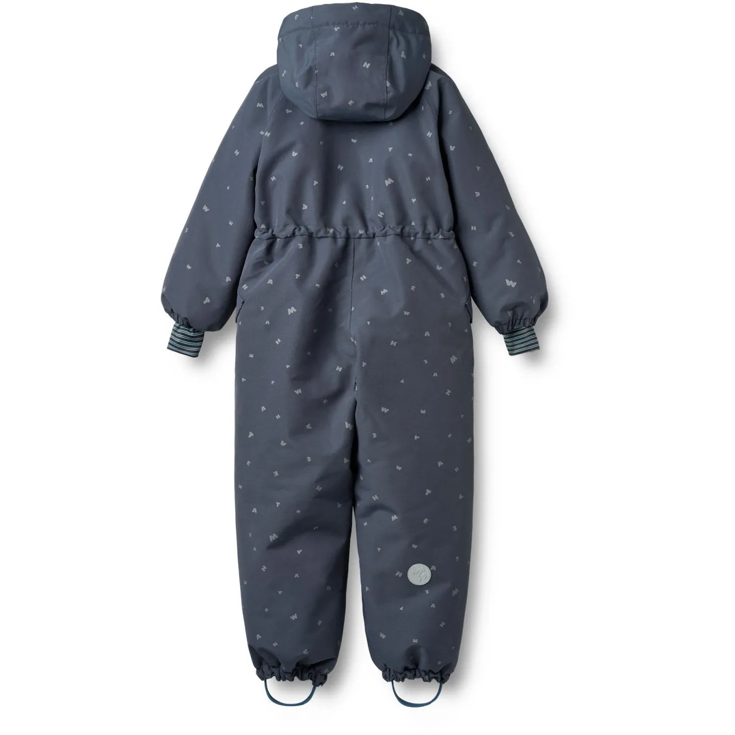 Adjustable-Length Flap-Detail Wheat Greyblue Letters Snowsuit Miko
