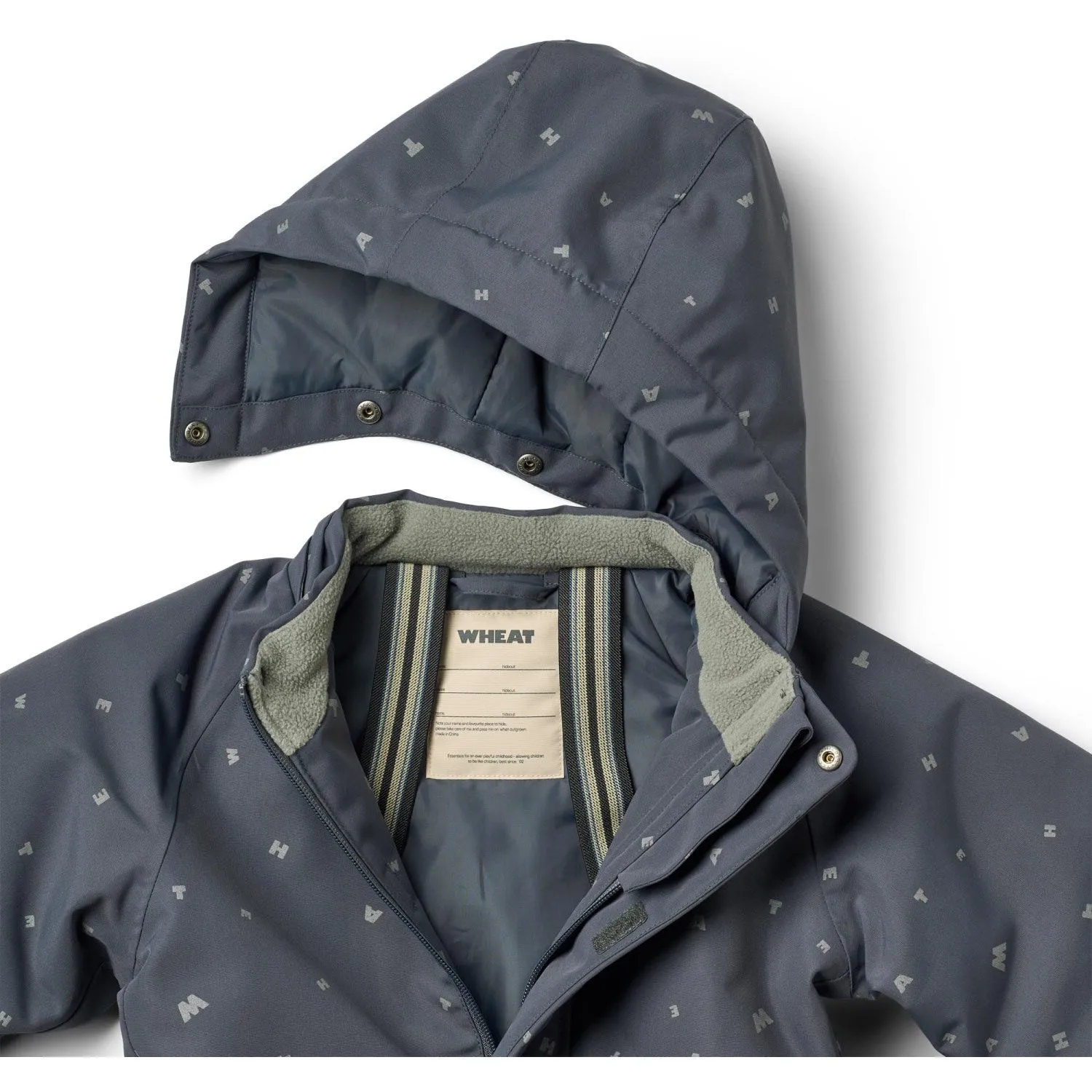 Barrel-Cuff Wheat Greyblue Letters Snowsuit Miko