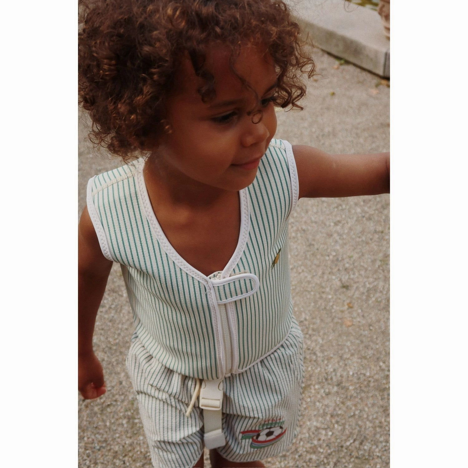 Konges Sl?jd Tea Stripe Ellis Swim Vest Lightweight Mesh Panels Built In Shelf Bra