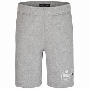 Stain-Resistant Glide On Waist System Tommy Hilfiger Timeless Tommy Sweat Shorts Light Grey Heather