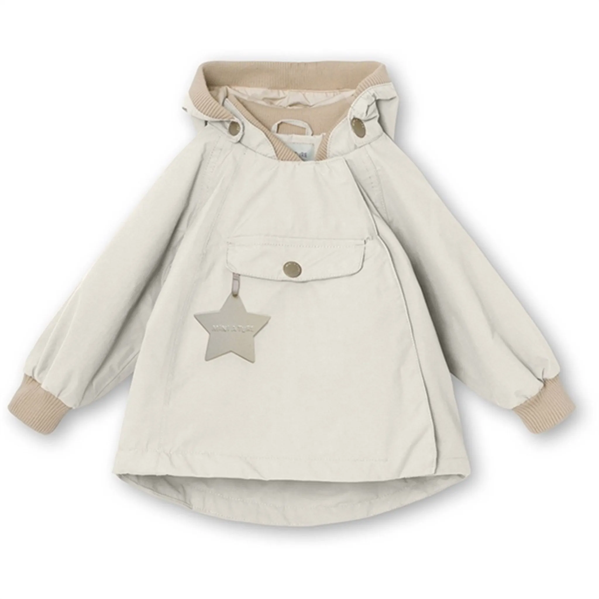 MINI A TURE Wai Spring Jacket White Swan city lights Detachable Hood